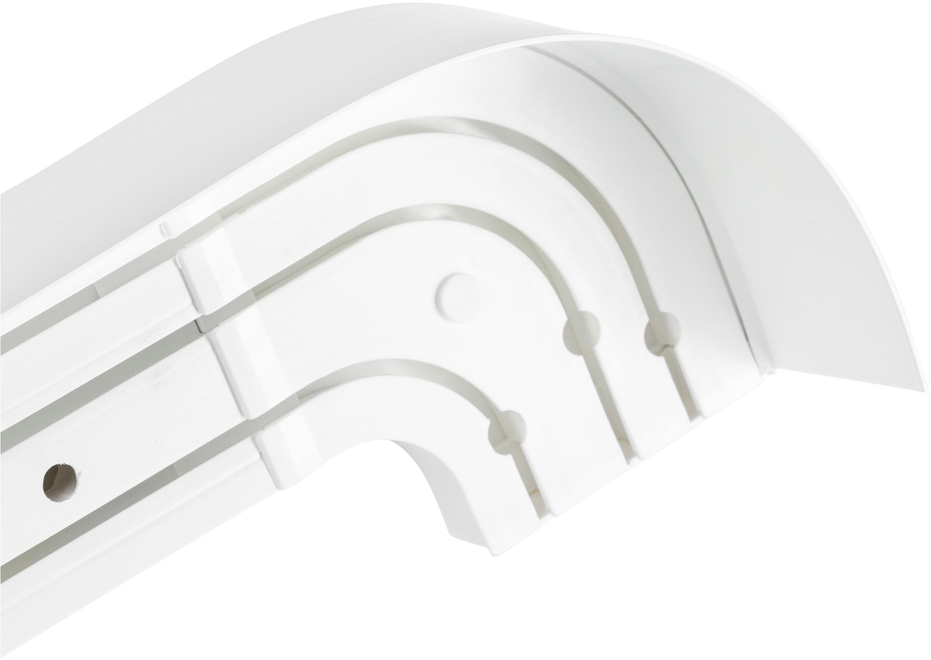 SN DECO GROUP Rail à rideaux »SH3« 3 course-läufig Dimension fixe ensemble 3 rails, incluant arcs ronds, bande 7,5 cm, pré-percé, coulisse intérieure
