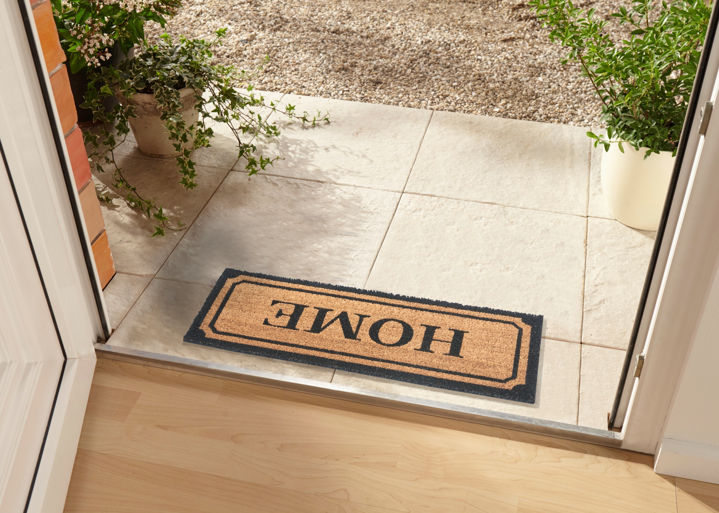 HANSE Home Fussmatte »Mix Mats Kokos Wide Home Border, Türmatte«, rechteckig, 15 mm Höhe, Kokos, Schmutzfangmatte, Outdoor, Rutschfest, Innen, Kokosmatte, Flur