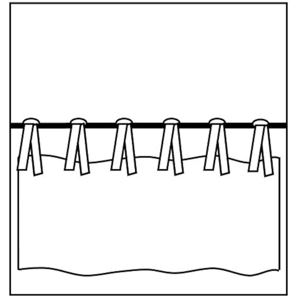 Kutti Raffrollo »Rustico«, mit Bindebänder, halbtransparent, Polyester, Bindebänder