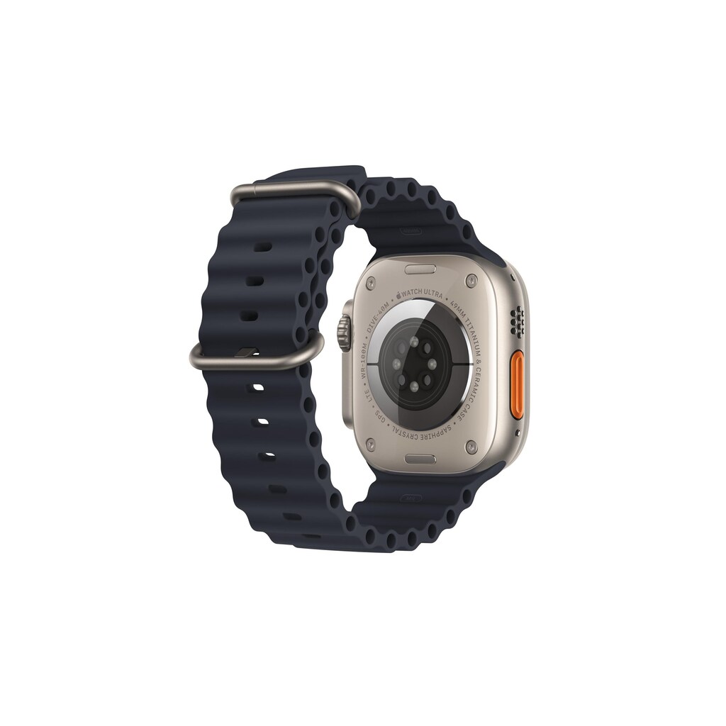 Apple Watch Ultra GPS + Cellular, 49 mm Titangehäuse, Ocean Armband Mitternacht