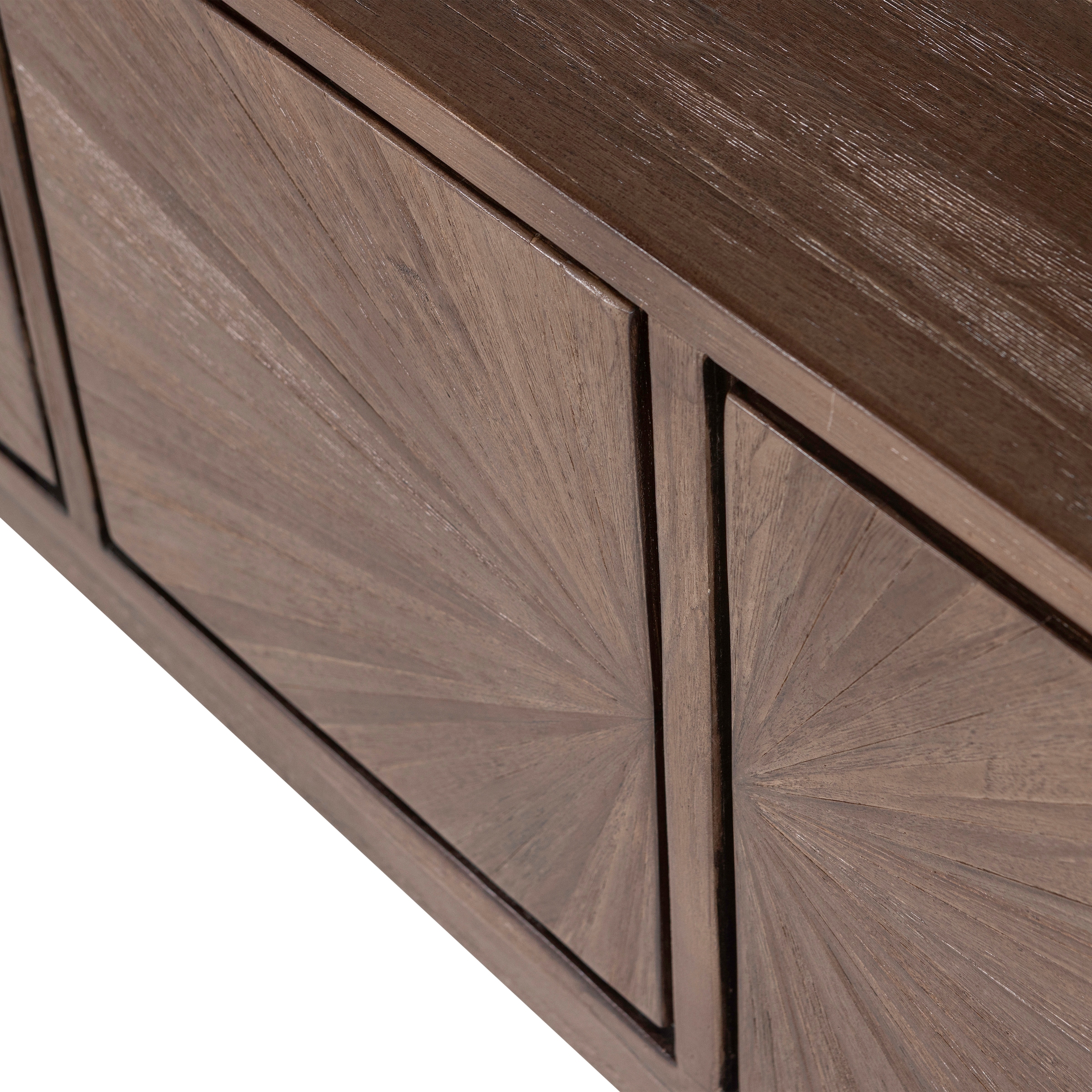 WOOOD Table basse »Sun mit 4 Türen und recyceltem Teakholz« Teck recyclé, bois dur tropical à grain droit