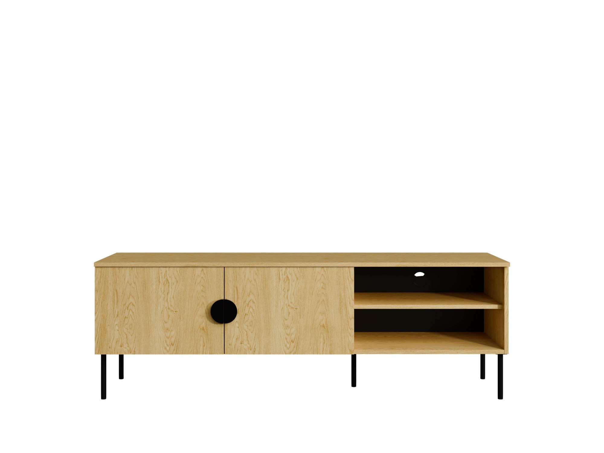 Home affaire Lowboard »BELLOT TV-Schrank mit 2 Türen, Masse B/T/H: 160/40/53,6 cm«, (1 St.), in baltischer Eichenfarbe, mit holzähnlicher Struktur