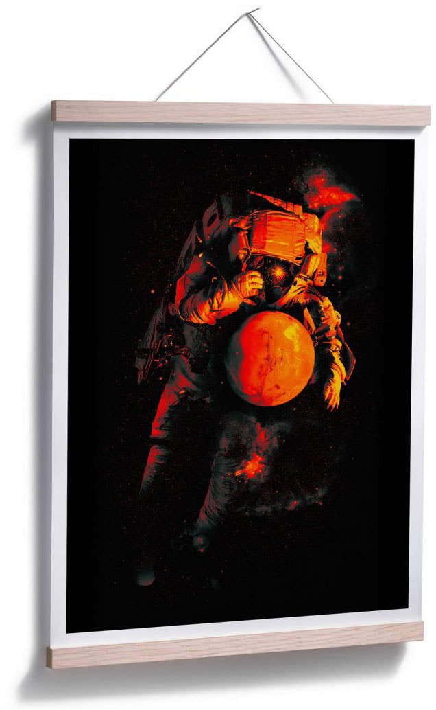 (1 Schwarz St.), Wandposter Poster Bild, Wandbild, Weltall«, Mars Astronaut, Poster, »Astronaut kaufen Wall-Art