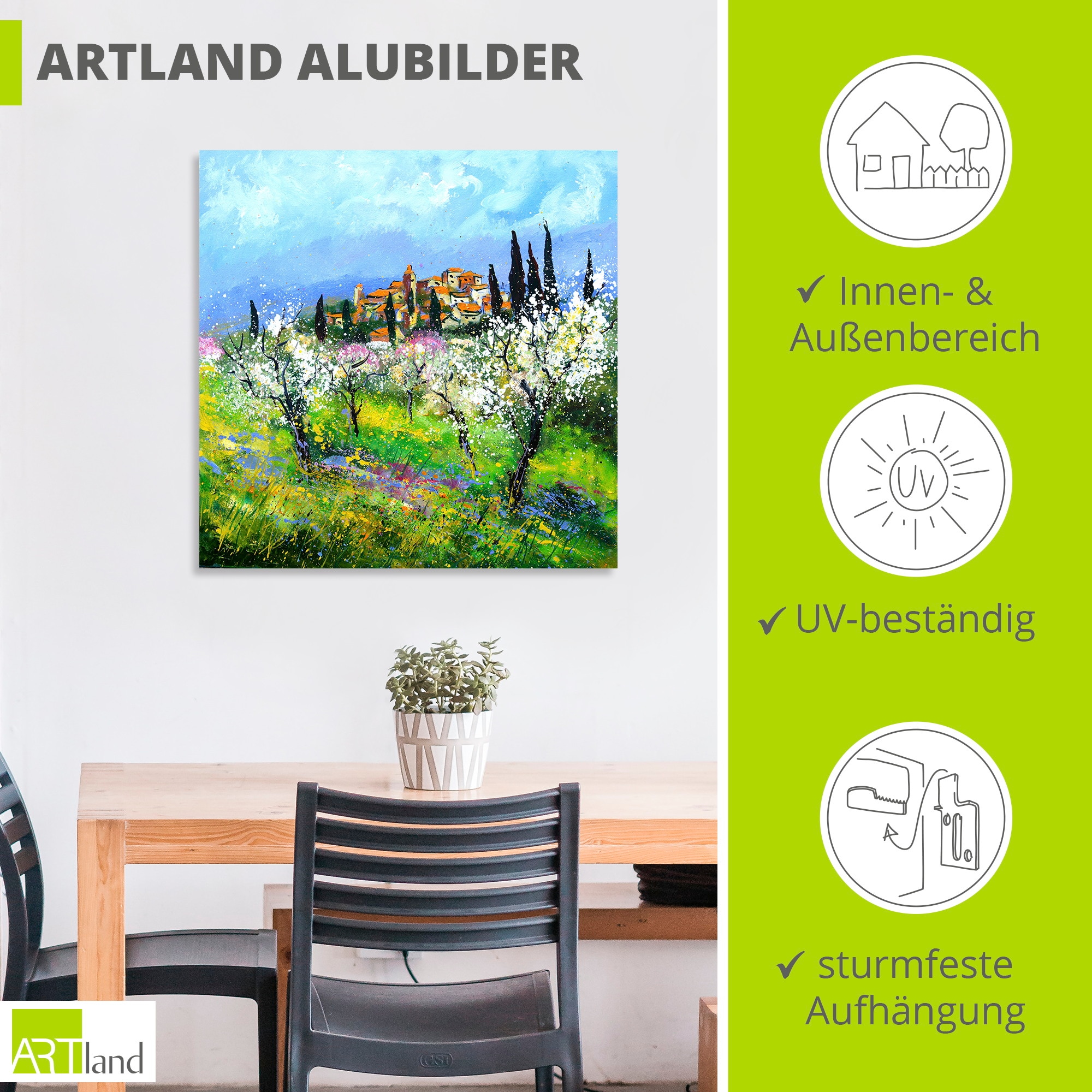 Artland Wandbild »Spring in Provence« Wiesen & Baumbilder 1 Stk. tlg. als Alubild, Leinwandbild, Poster, Wandaufkleber in verschied. Grössen