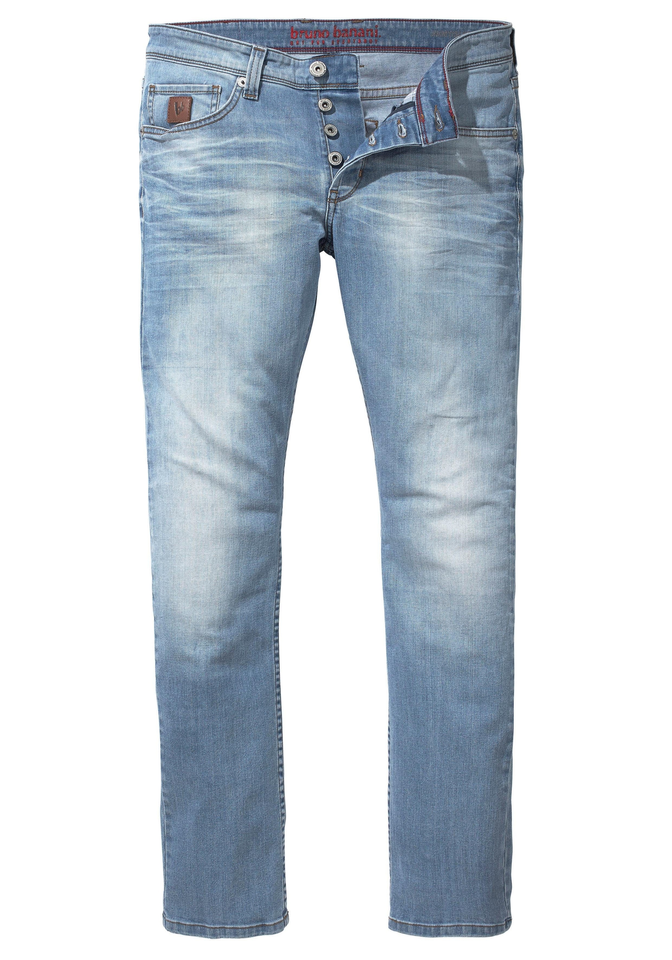 Bruno Banani Slim-fit-Jeans »Jimmy (Stretch)«, schmale Beinform, niedrige Leibhöhe, mit Button-Fly