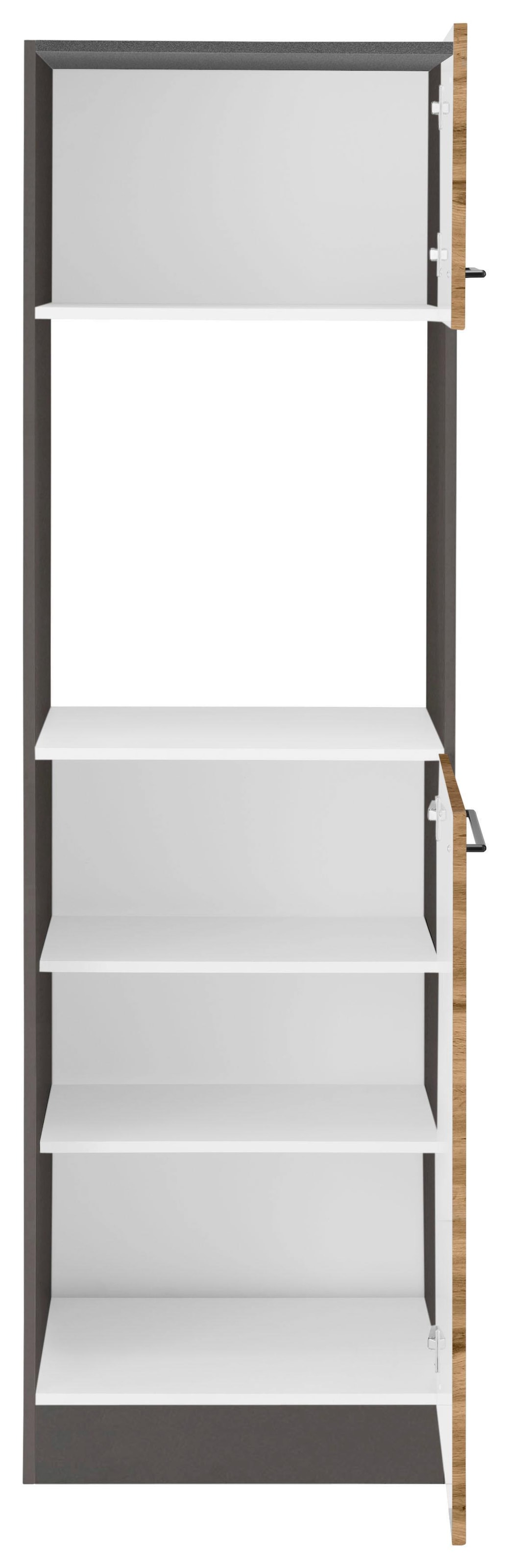 KOCHSTATION Armoire d'encastrement pour four »KS-Tulsa« 60 cm de large, 200 cm de haut, pour four encastrable, poignées métal noires