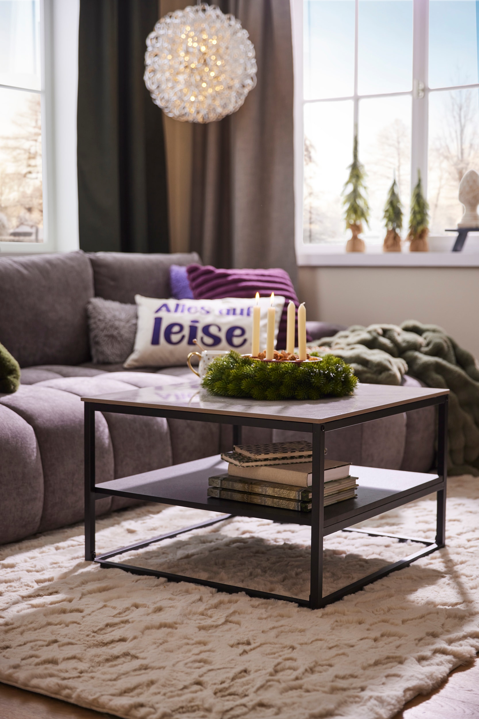 HELA Couchtisch »HUGO« 1 Stk. tlg. Couchtisch; quadratisch; Sintered Stone; Ablageboden