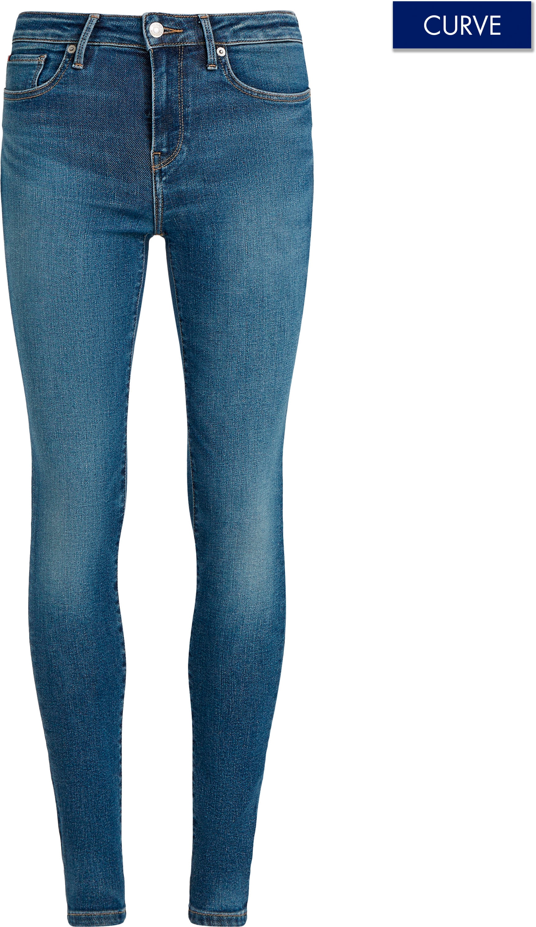 Tommy Hilfiger Curve Skinny-fit-Jeans »CRV HARLEM U SKINNY HW«, Grosse Grössen in Stoned Washed Optik