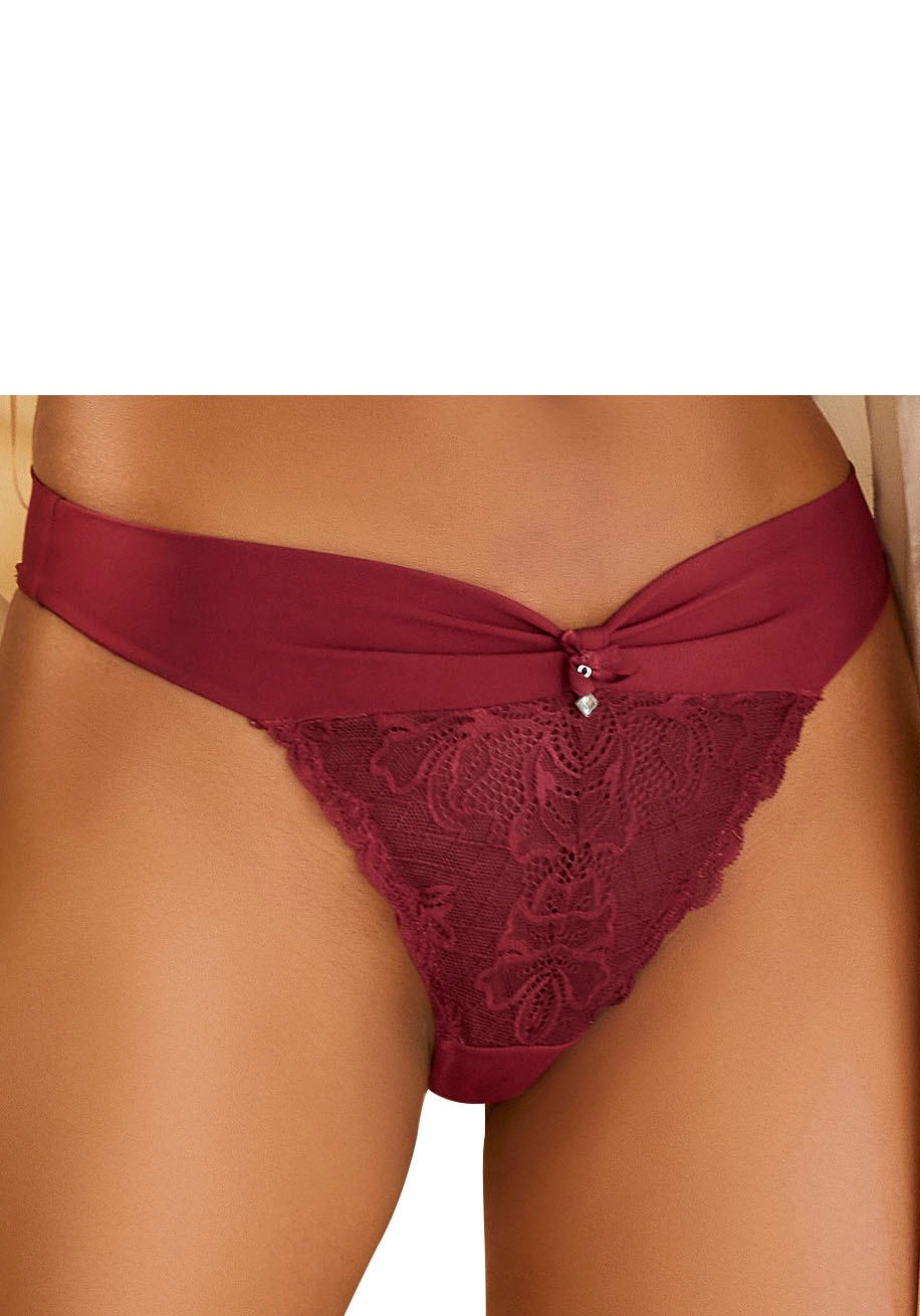 Image of LASCANA Tanga, mit hübscher Raffung und Glitzeraccessoire bei Ackermann Versand Schweiz