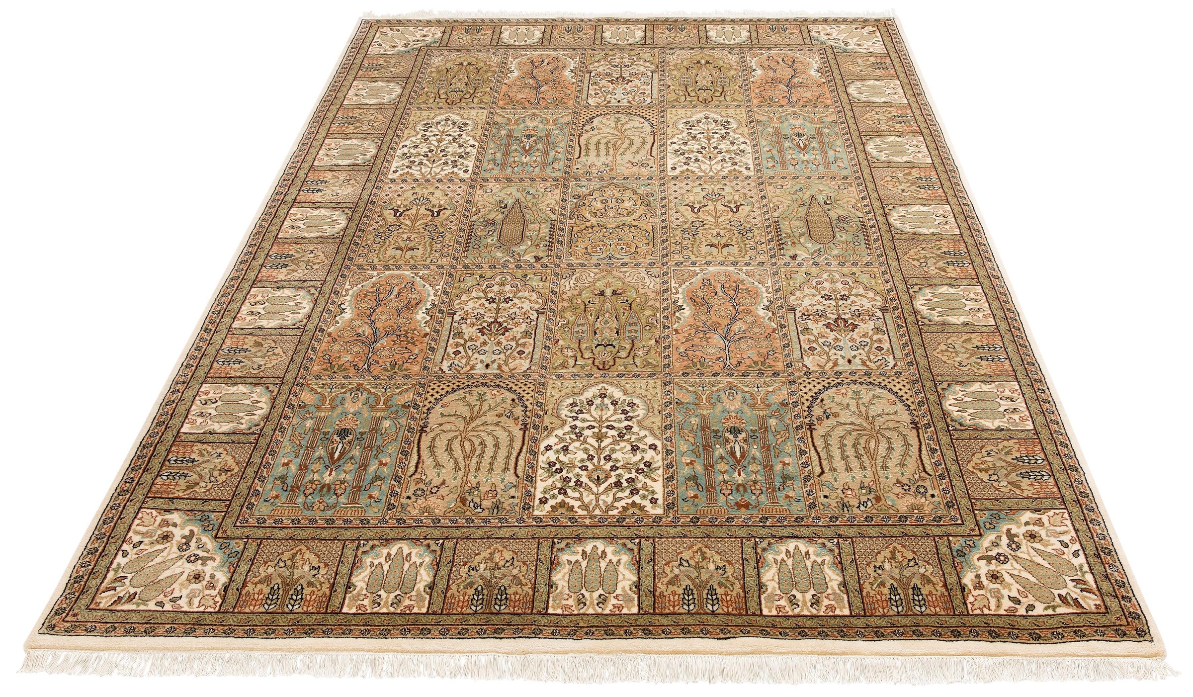 Image of Home affaire Orientteppich »Suren«, rechteckig, 12 mm Höhe, Flor aus 30% Seide, handgeknüpft, mit Fransen, ideal im Wohnzimmer & Schlafzimmer bei Ackermann Versand Schweiz