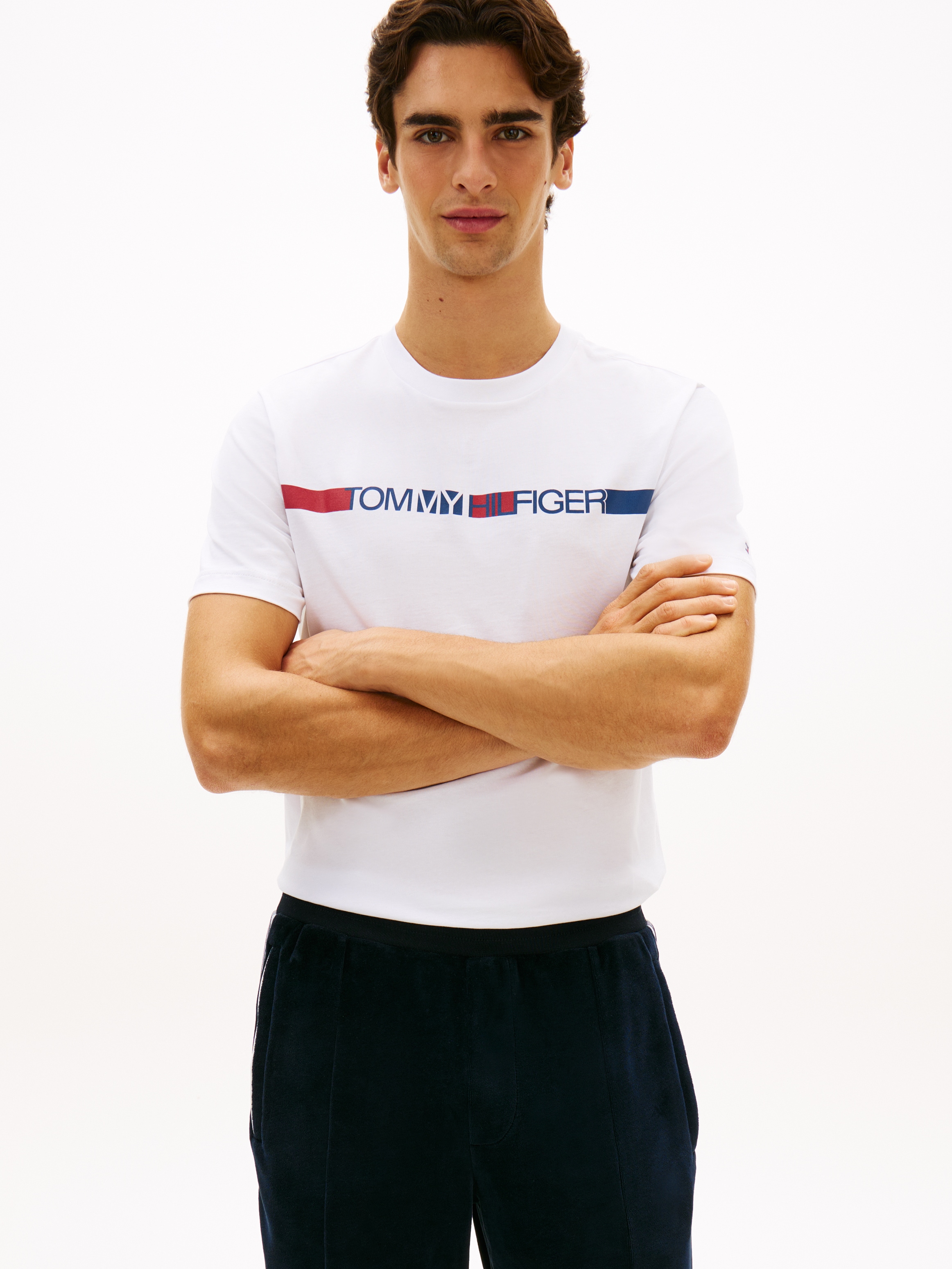 Image of Tommy Hilfiger T-Shirt "BRAND LOVE STRIPE" Regular fit mit Rundhalsausschnitt