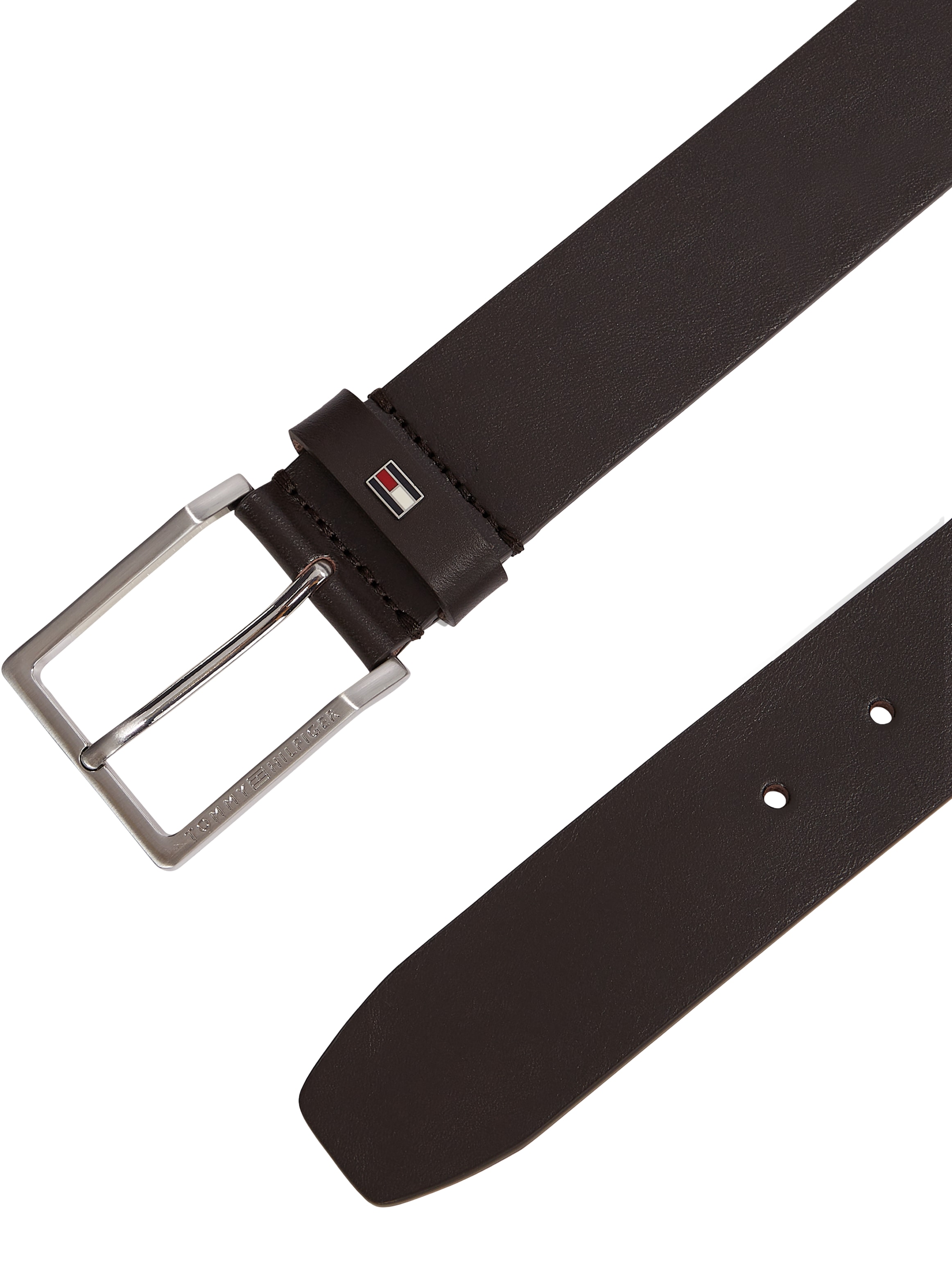 Tommy Hilfiger Ledergürtel »OLIVER 4.0«, Grössenverstellbar, Markenlogoemblem aus Metall