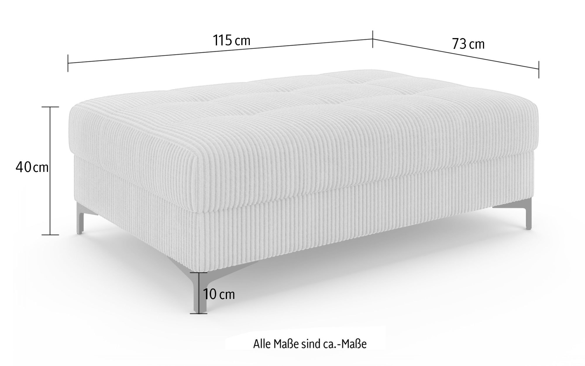GOODproduct Polsterhocker »LEEVKE Sitzhocker passend zum Sofa, Breite 115 cm« mit hochelastischer Schaum und Wellenunterfederung