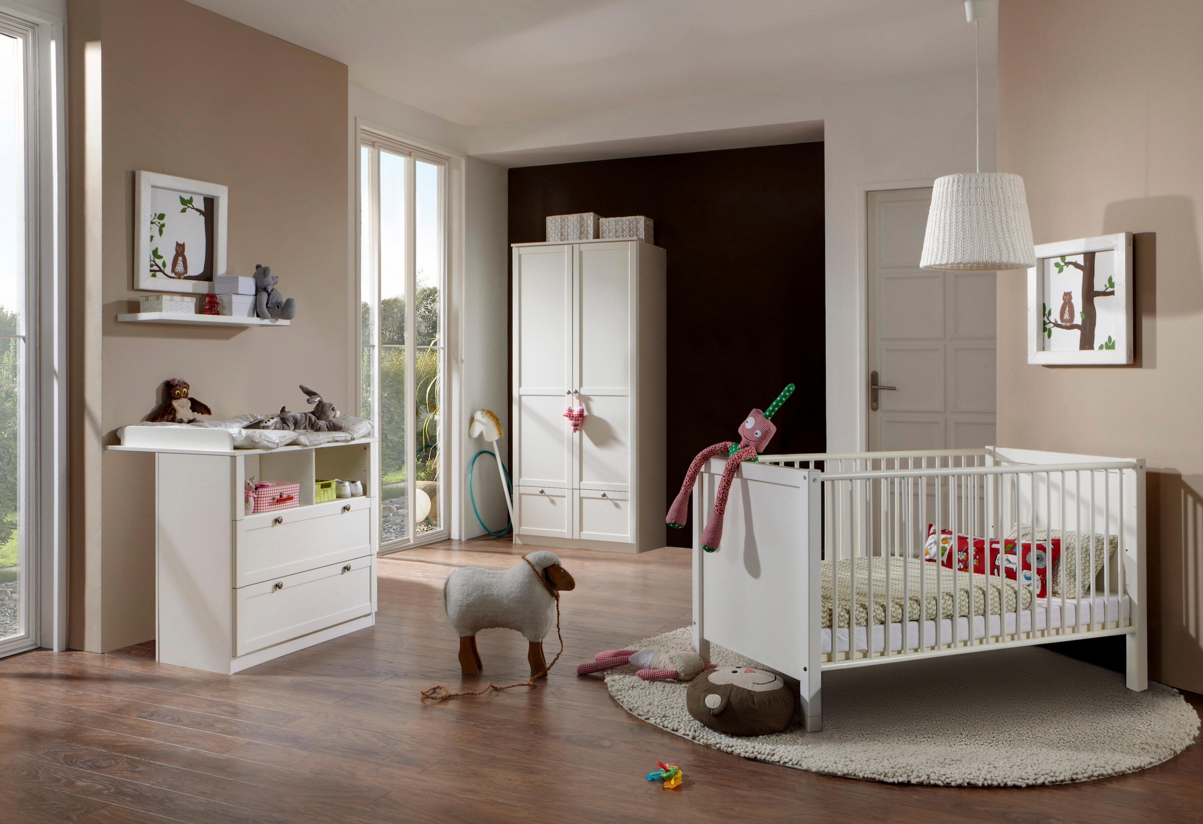 + »Helsingborg«, Schrank Babyzimmer-Komplettset trg. ♕ 3 Wickelkommode + Wimex (Set, 2 versandkostenfrei auf St.), Bett