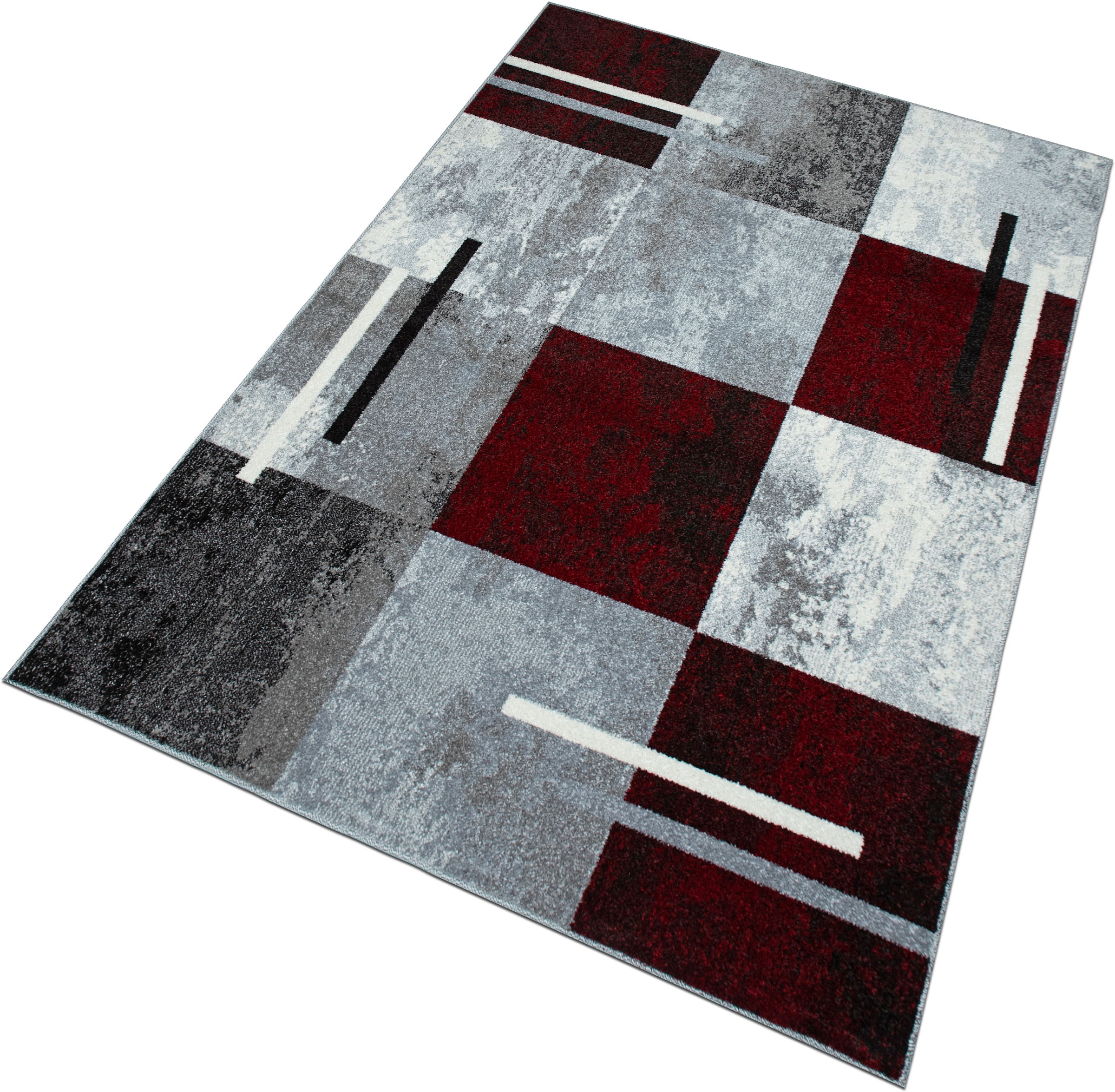 GOODproduct Teppich »Cube, Karo Muster mit 3D-Design« rechteckig 9 mm Höhe Kasten, geometrisch, Patchwork, Wohnzimmer, Schlafzimmer