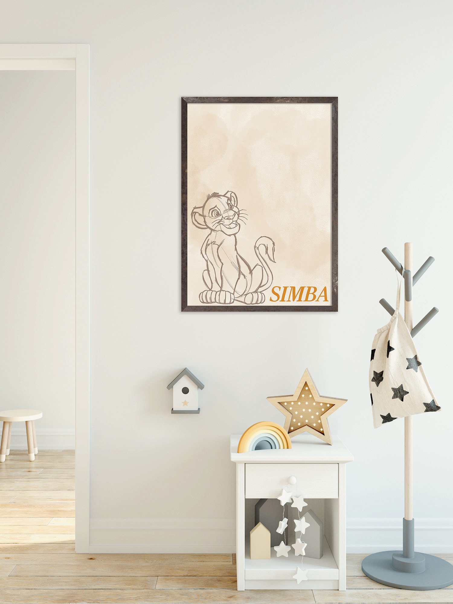 Image of Komar Wandbild "Disney The Lion King Simba Sketch" Disney Set, 1 Stk. tlg. 50 x 70 cm (Breite x Höhe) - Kinderzimmer, Dekoration