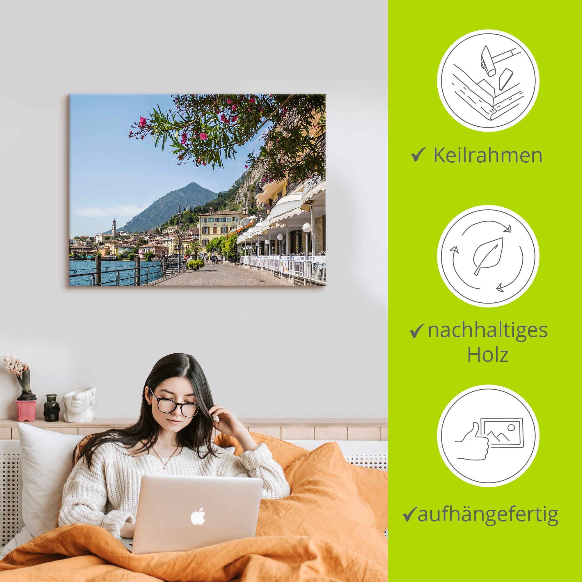 Artland Wandbild »Gardasee Limone sul Garda I«, Europa, (1 St.), als Leinwandbild, Poster in verschied. Grössen
