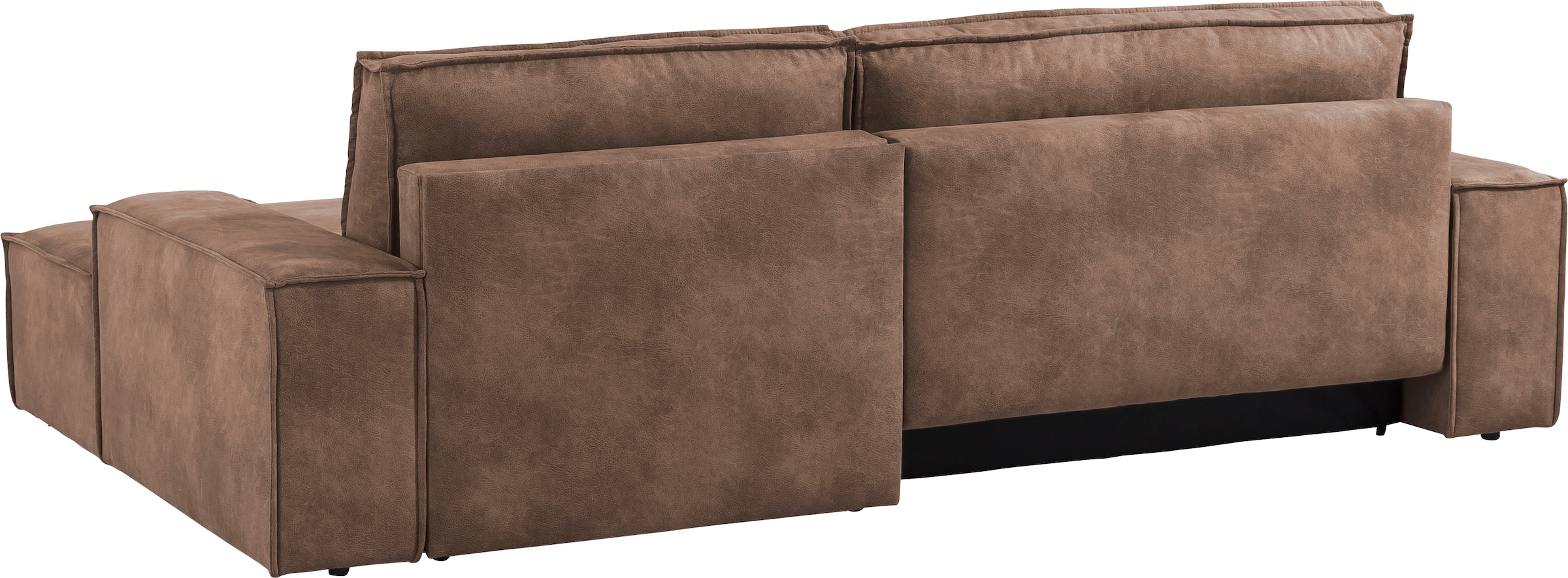 Home affaire Ecksofa SHERWOOD Schlafsofa 267 cm, L-Form, Schlaffunktion mit Bettkasten (210x136 cm), Cord, Vintage, Samtvelours