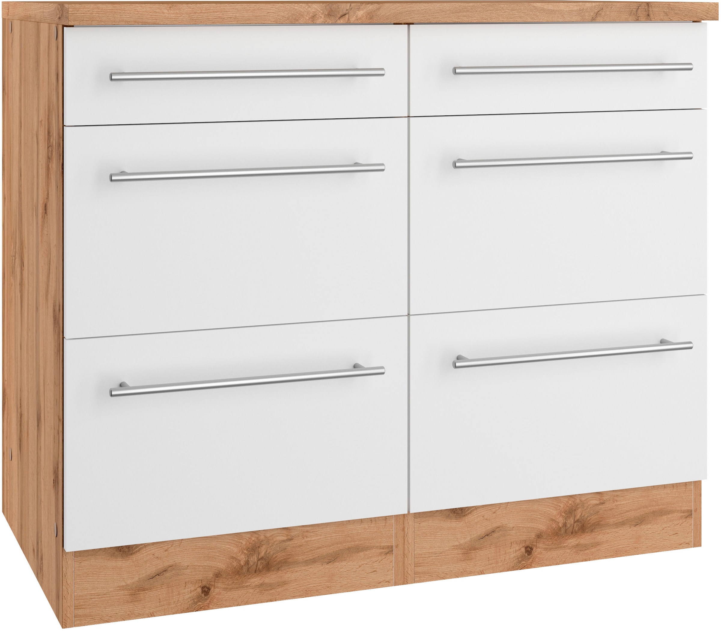 KOCHSTATION Armoire basse »KS-Wien« devants cloutés au look élégant
