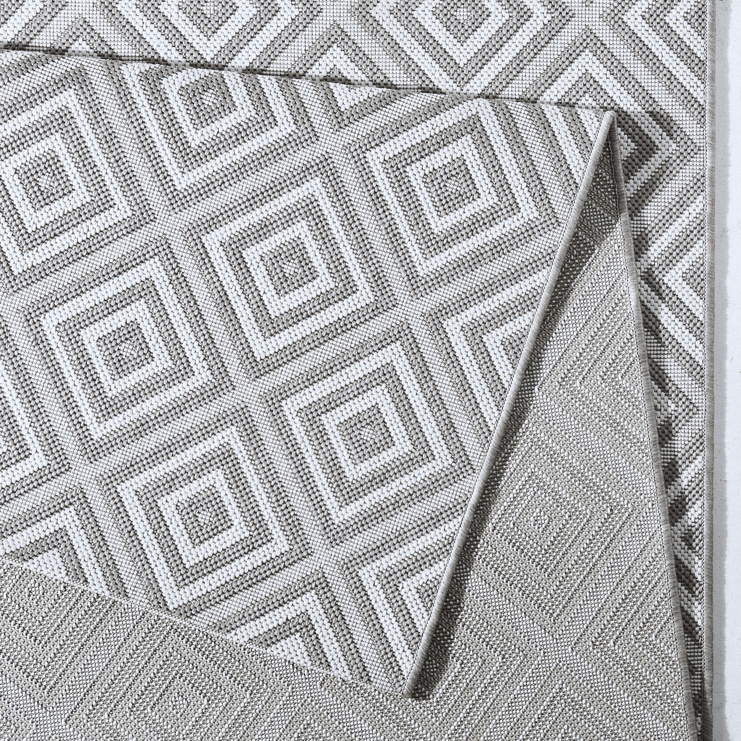 NORTHRUGS Teppich »Karo«, rechteckig, 8 mm Höhe, In- & Outdoor, Läufer, Wetterfest, Raute, Balkon, Garten, Flur