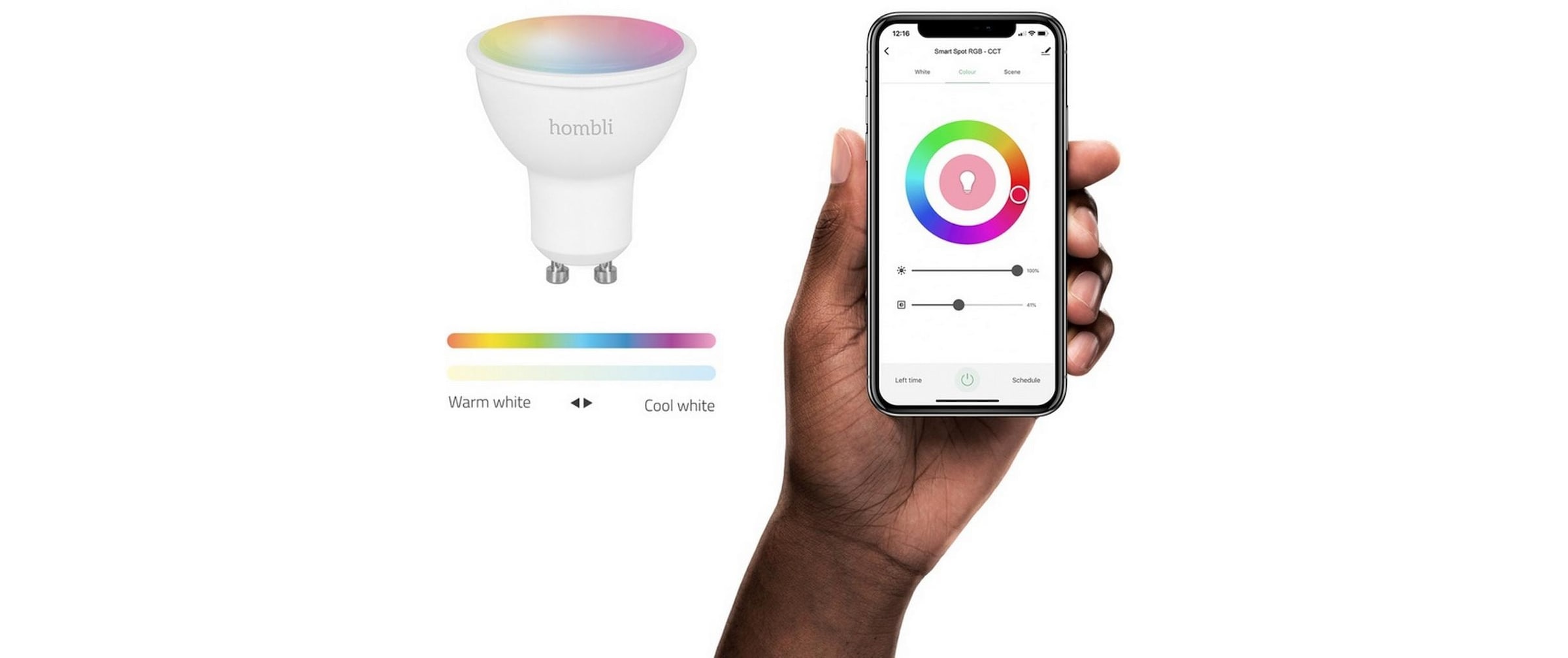 LED-Leuchtmittel »hombli GU10 (4.5W) RGB + CCT 1+1 Pack«, GU10, Farbwechsler