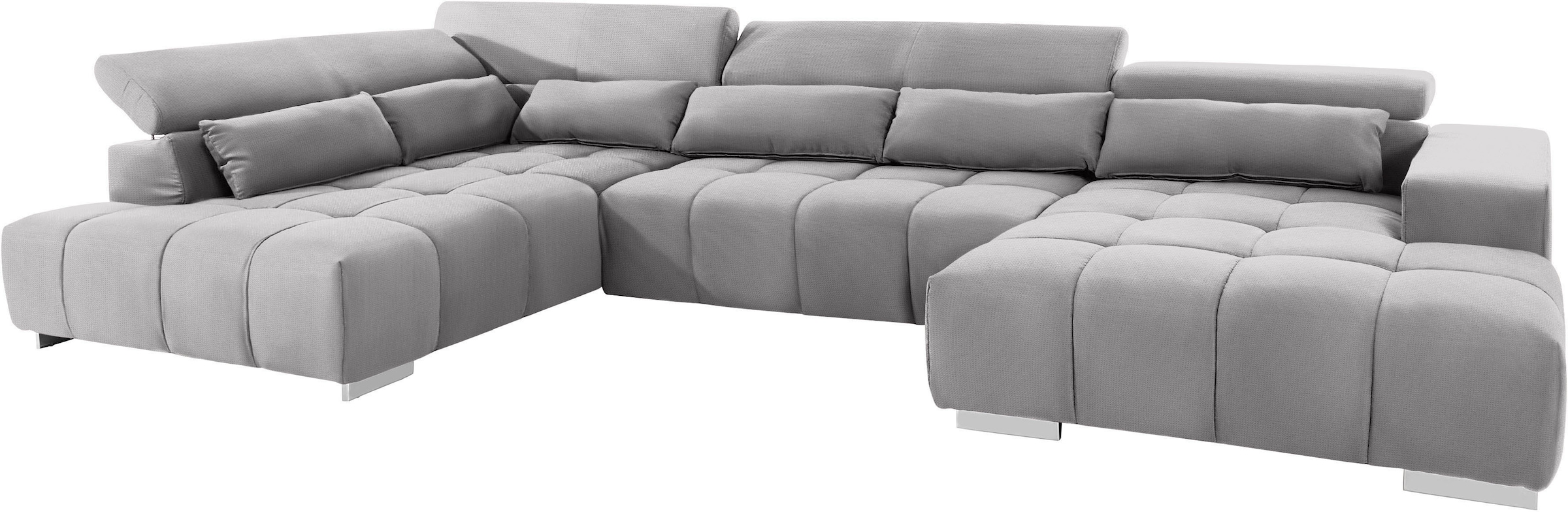 COTTA Wohnlandschaft »Orion U-Form«, mit Kopfteilverstellung & 6 Nierenkissen