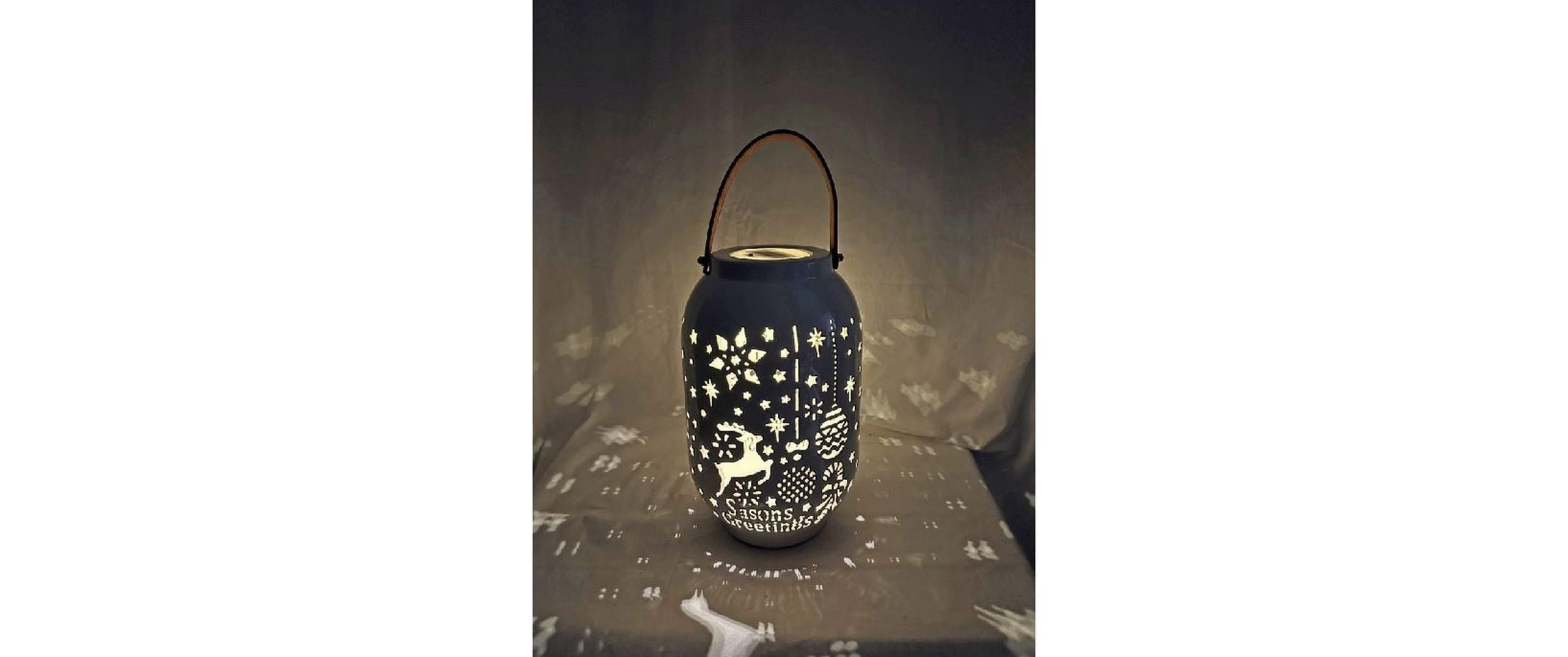 Laterne "Dameco Xmas 28 cm Weiss"