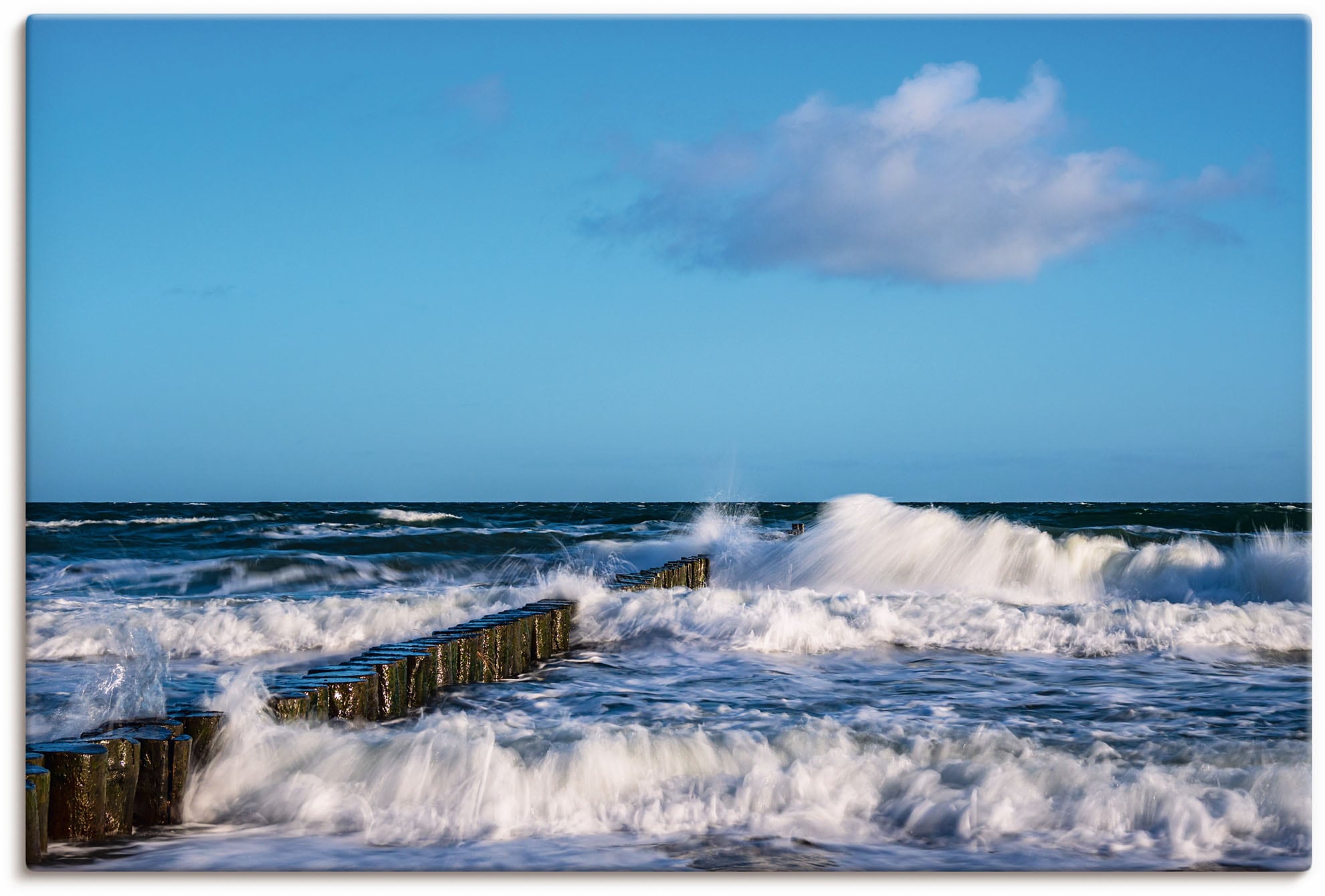 Image of Artland Leinwandbild "Buhnen an der Küste der Ostsee II" Meer Bilder 1 Stk. tlg. auf Holzrahmen gespannt