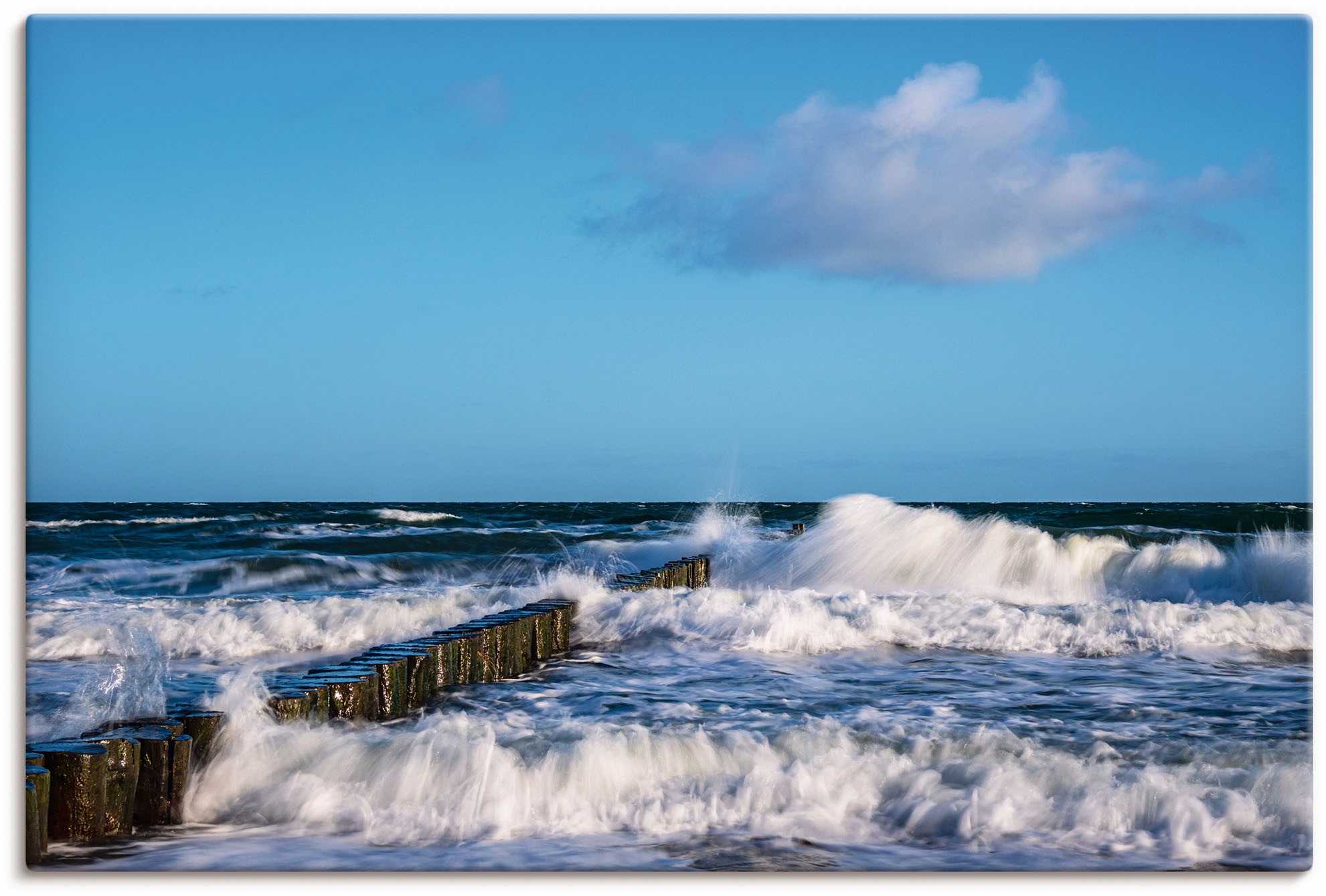 Image of Artland Wandbild »Buhnen an der Küste der Ostsee II«, Meer Bilder, (1 St.), in vielen Grössen & Produktarten - Alubild / Outdoorbild für den Aussenbereich, Leinwandbild, Poster, Wandaufkleber / Wandtattoo auch für Badezimmer geeignet bei Ackermann Versand