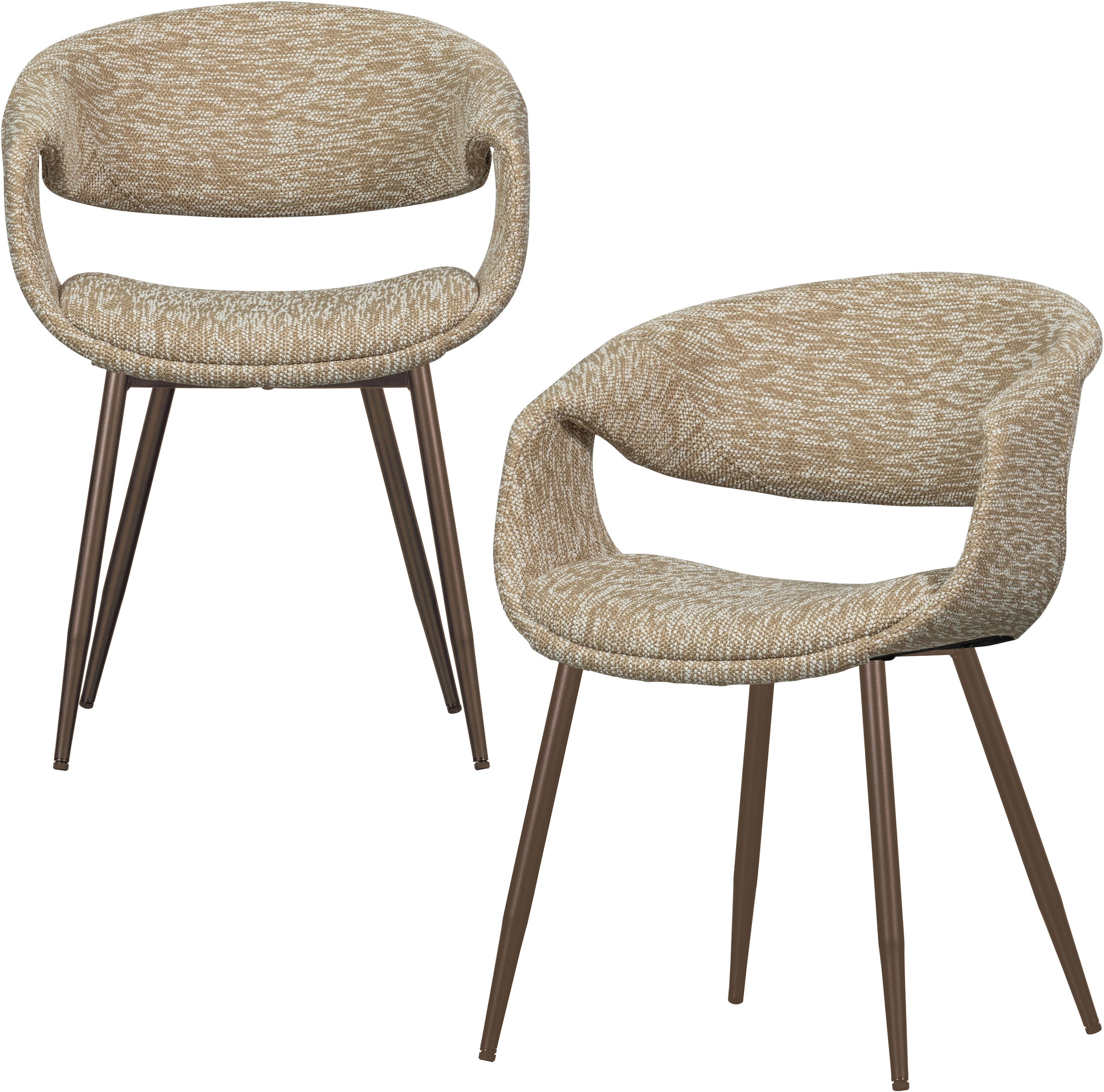 Image of WOOOD Esszimmerstuhl "Yossi mit Gewebtem Bezug und Armlehnen B 57 x T 57 x H 78 cm (2er-Set)" (Set) 2 Stk.Maximale Verschleissfestigkeit, Tragkraft 136 kg, Pfleiglicht