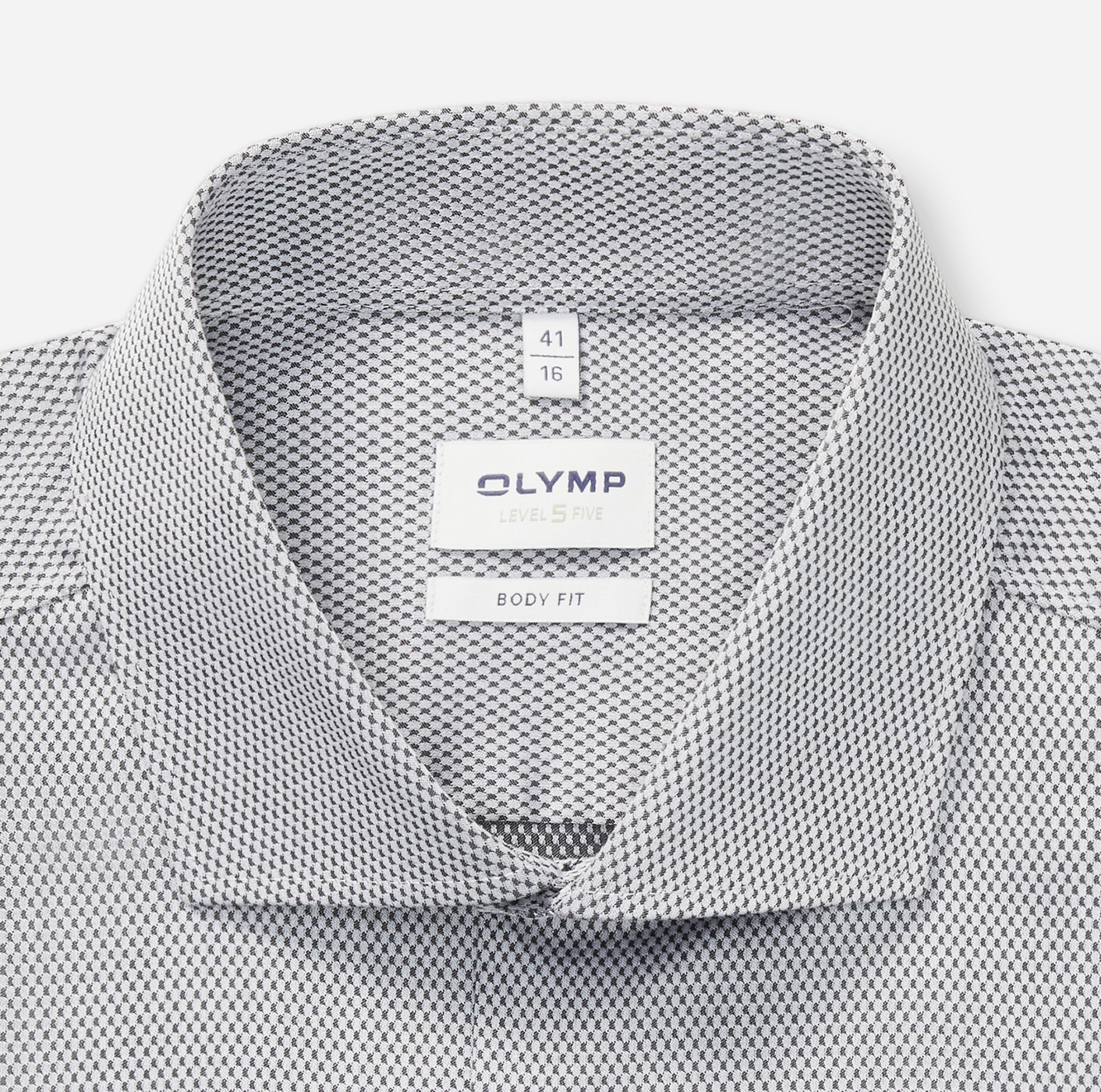 OLYMP Chemise à manches longues »Level Five« body fit, Businesshemd, Minimalprint, Royal-Kentkragen