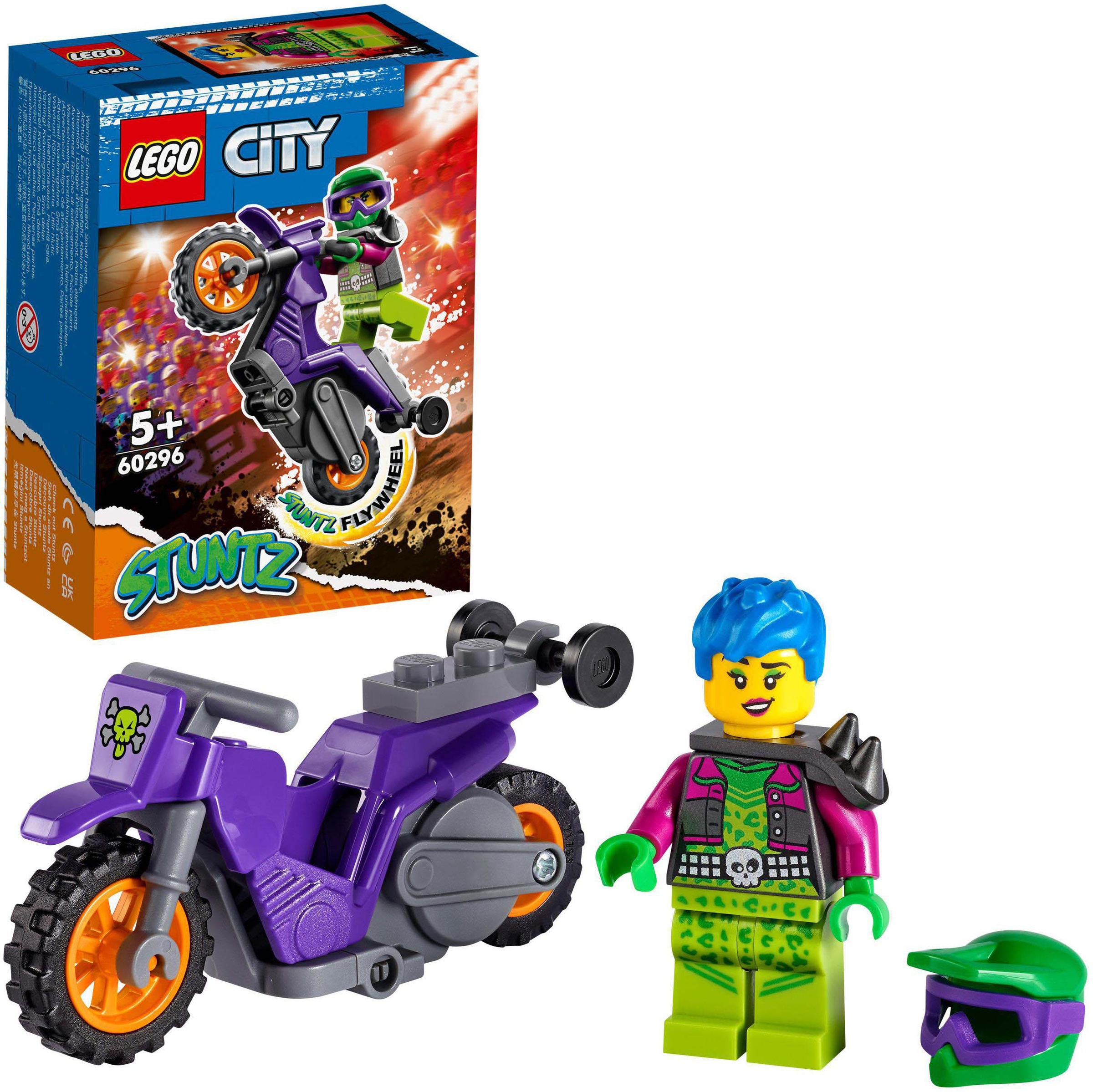 Image of LEGO® Konstruktionsspielsteine »Wheelie-Stuntbike (60296), LEGO® City Stuntz«, (14 St.) bei Ackermann Versand Schweiz