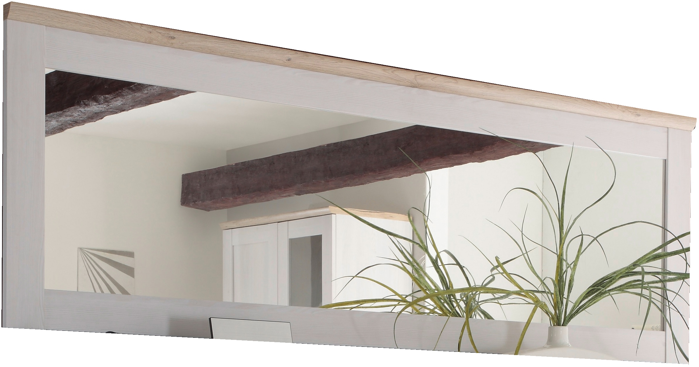 Image of HBZ Spiegel "Romance Landhaustil, BxHxT 96x92x4 cm" Absetzung in Eiche San Remo hell