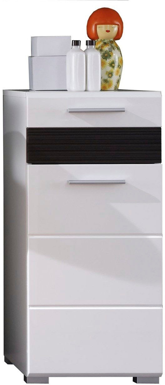 Image of welltime Unterschrank "Marbella" Badkommode mit waagerechten Fräsungen - Masse (B/T/H) 37/31/79 cm