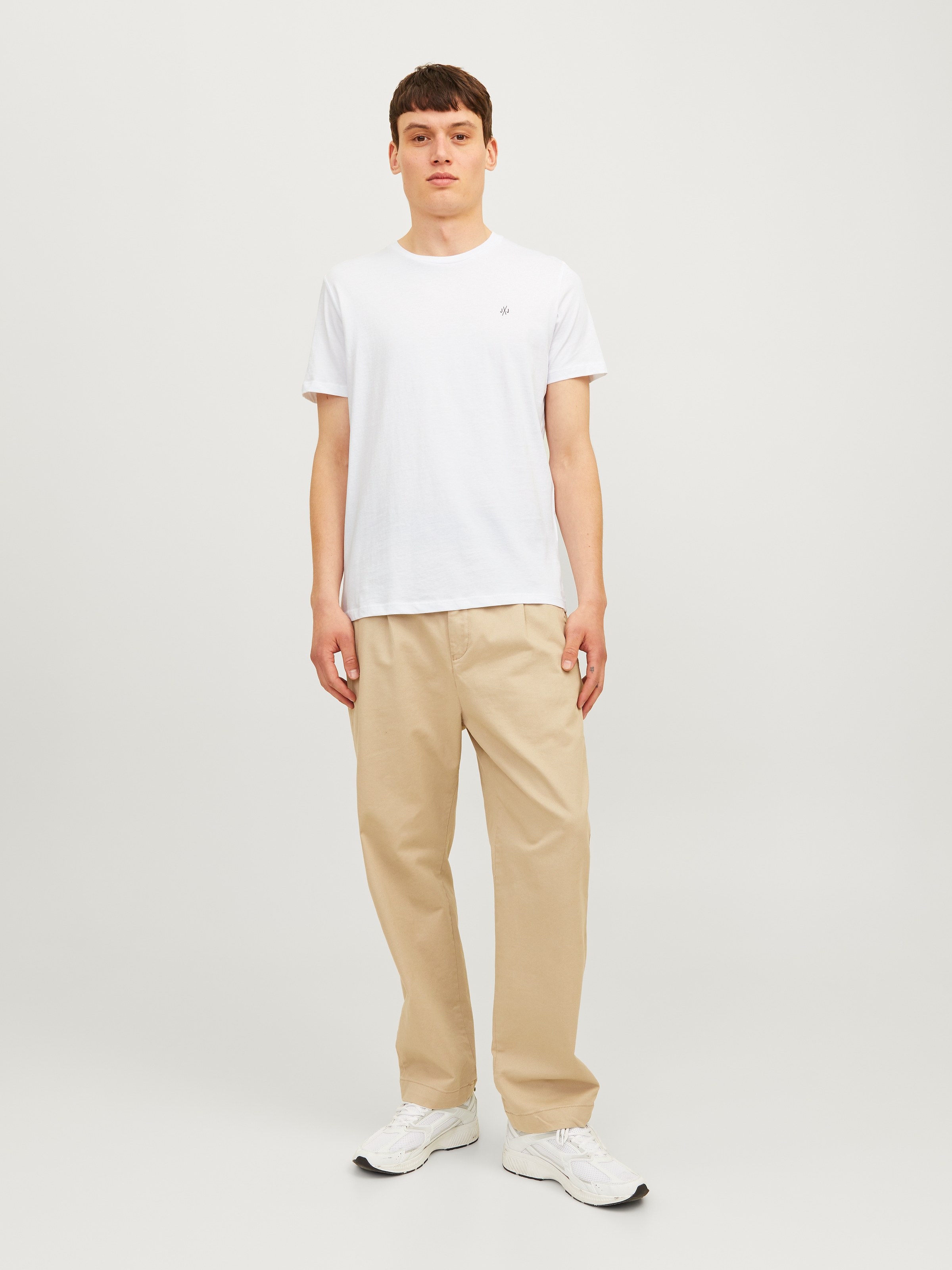 Jack & Jones Shirt à col rond »JORJXJ im 5er Pack mit Rundhals und angenehmem Tragegefühl«, 5 cuis unifarben, modisch, regular fit, Baumwolle, Rundhals
