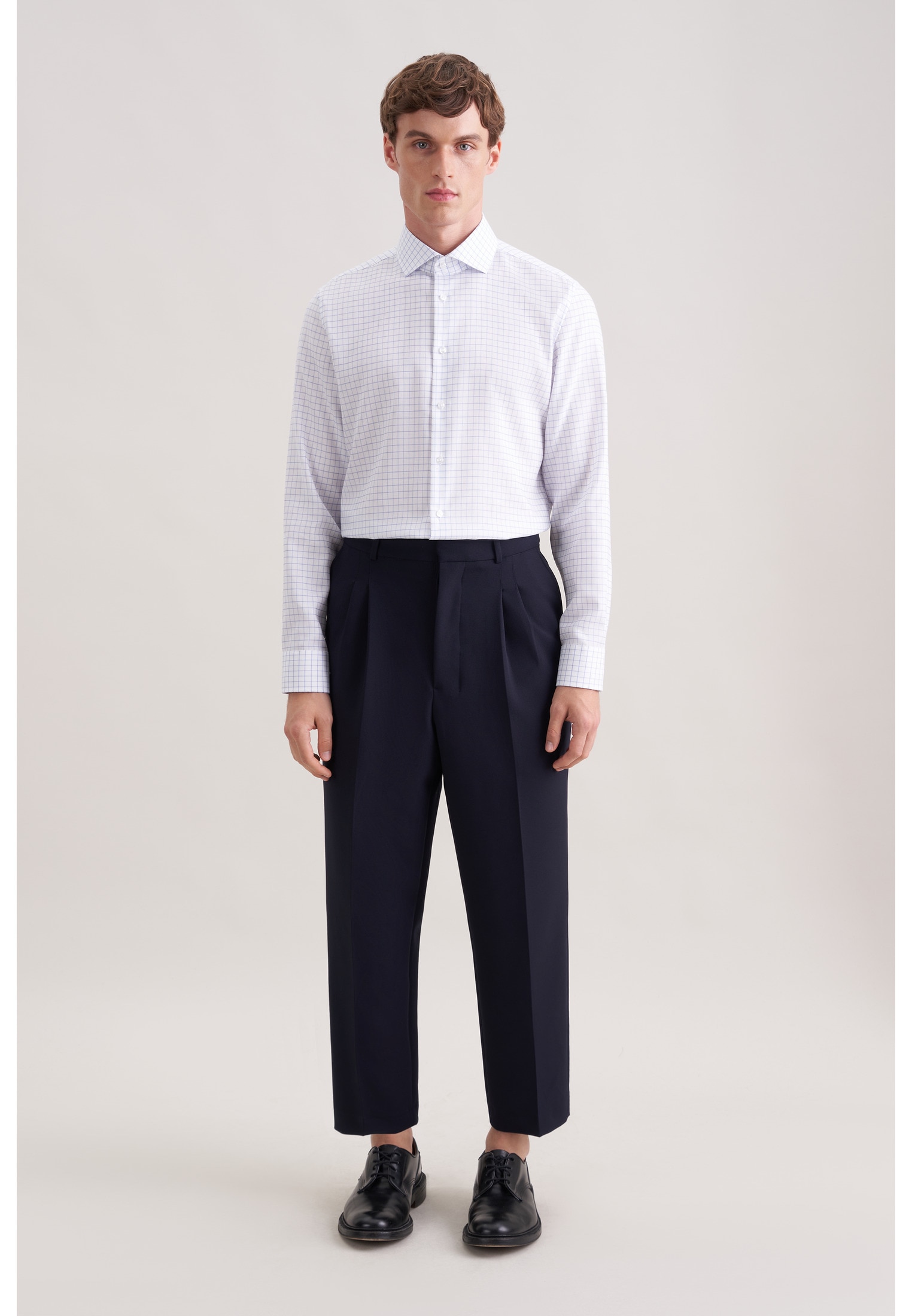 seidensticker Chemise d'affaires »Schwarze Rose« Slim 1/1 Kentkragen Karo