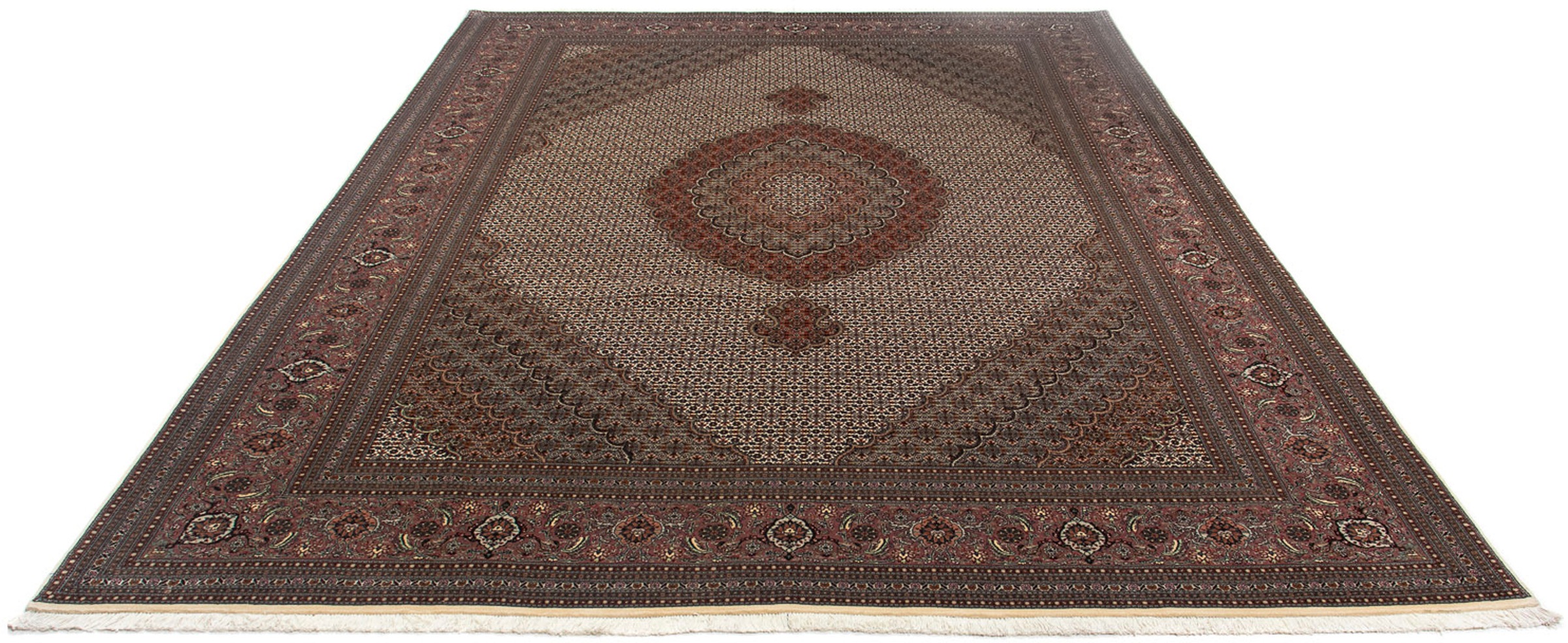 Image of morgenland Orientteppich »Perser - Täbriz - 350 x 250 cm - dunkelbraun«, rechteckig, 10 mm Höhe, Wohnzimmer, Handgeknüpft, Einzelstück mit Zertifikat bei Ackermann Versand Schweiz