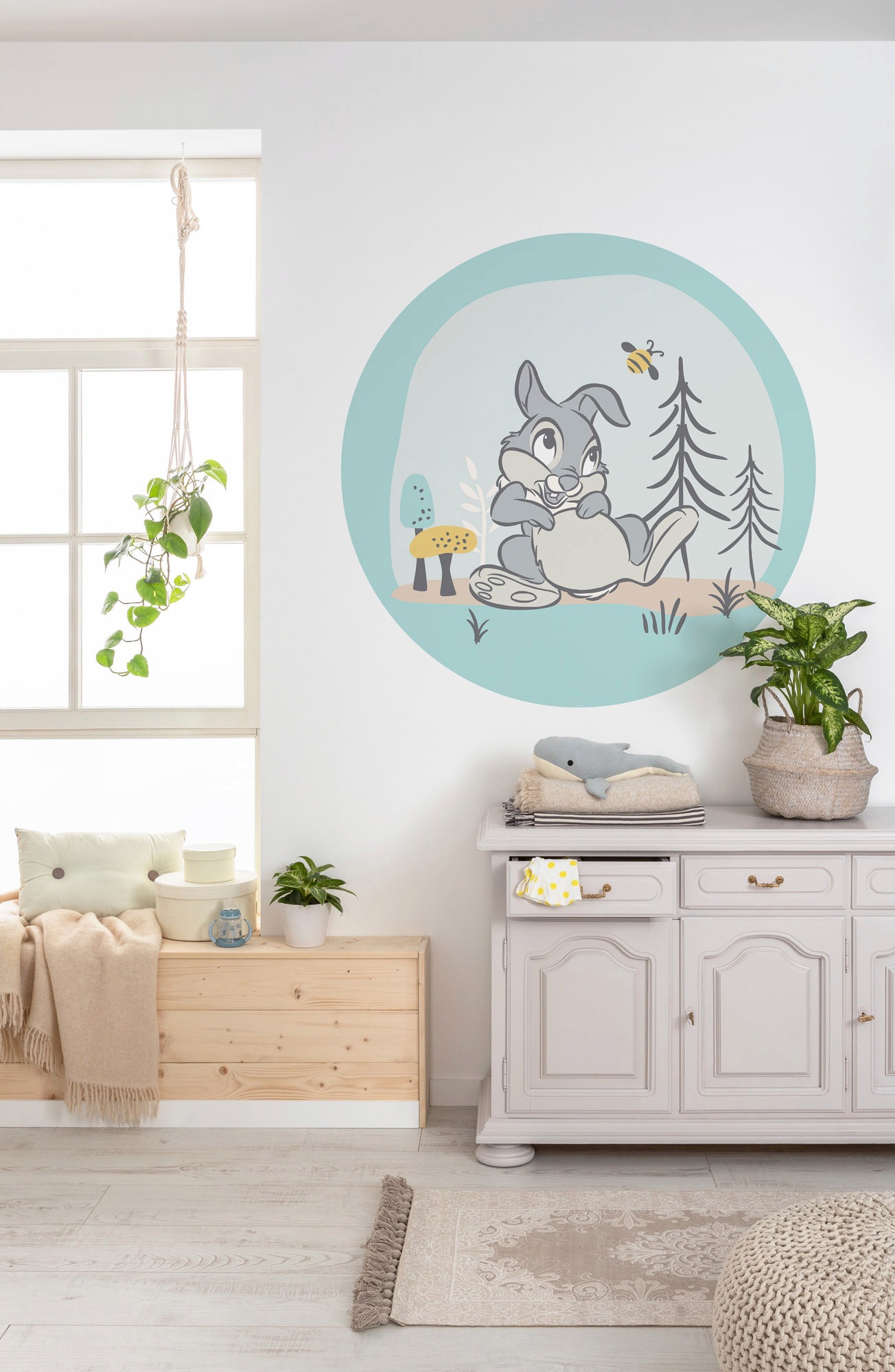 Komar Fototapete »Vlies selbstklebend - Bambi Thumper - Grösse 125 x 125 cm«, bedruckt, Kinderzimmer