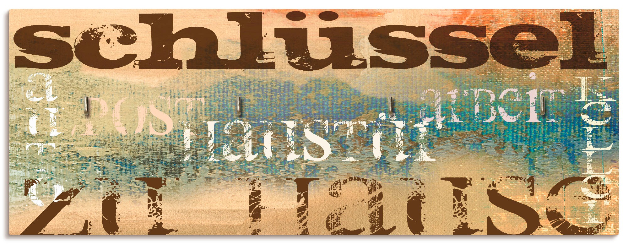 Image of Artland Hakenleiste »Zu Hause«, aus Holz mit 4 Schlüsselhaken – Schlüsselboard, Schlüsselbretter, Schlüsselhalter, Schlüsselaufhänger für den Flur – Stil: Modern bei Ackermann Versand Schweiz