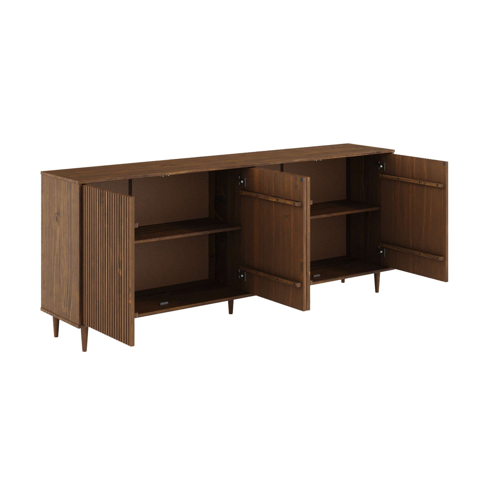 GOODproduct Sideboard »Malmedy Front mit gefrästen Rillen« Kommode aus massivem Kiefernholz, Push-to-open, FSC, Breite 200 cm