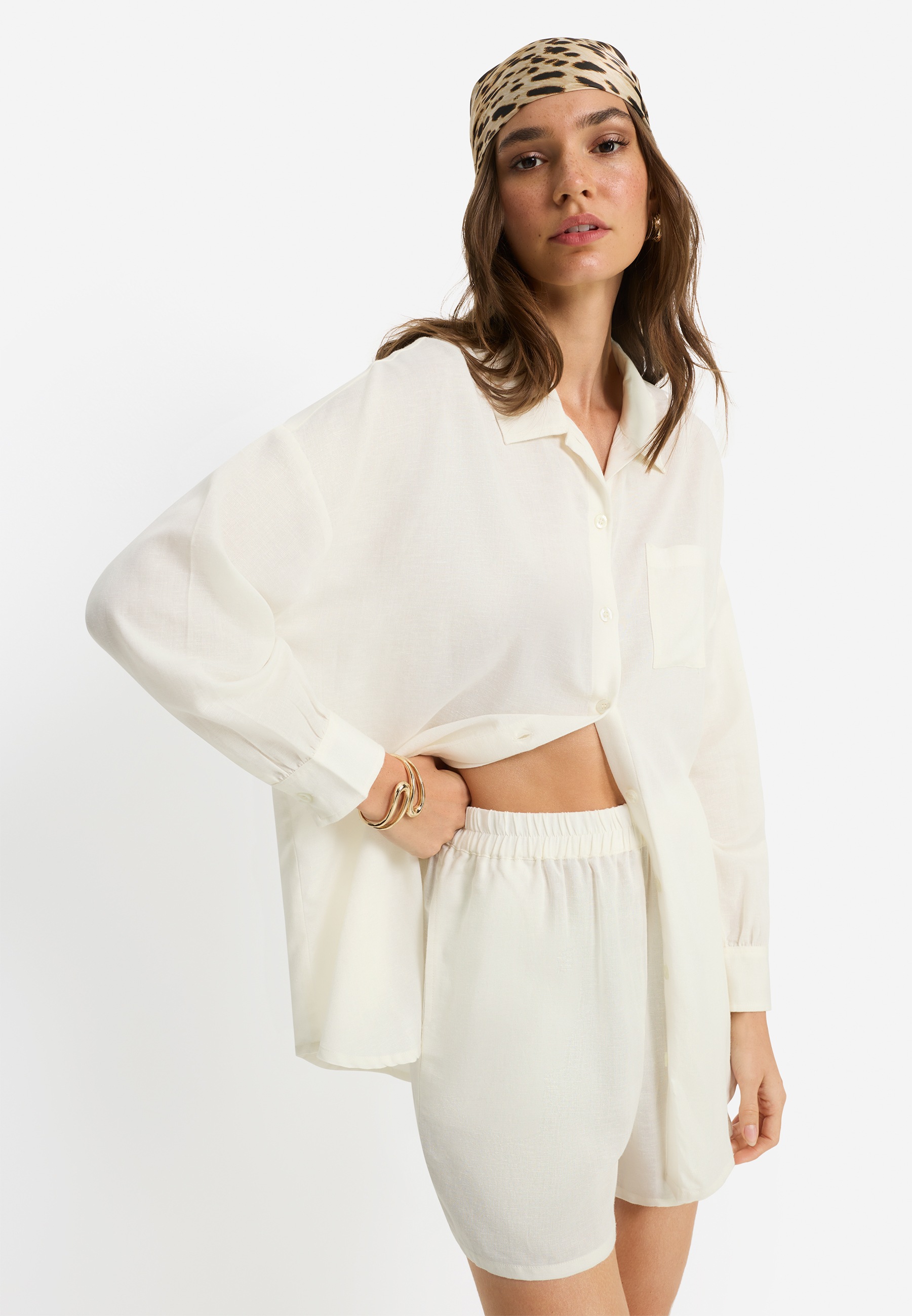 Image of LSCN by LASCANA Langarmbluse Set, mit Shorts, 2 tlg.