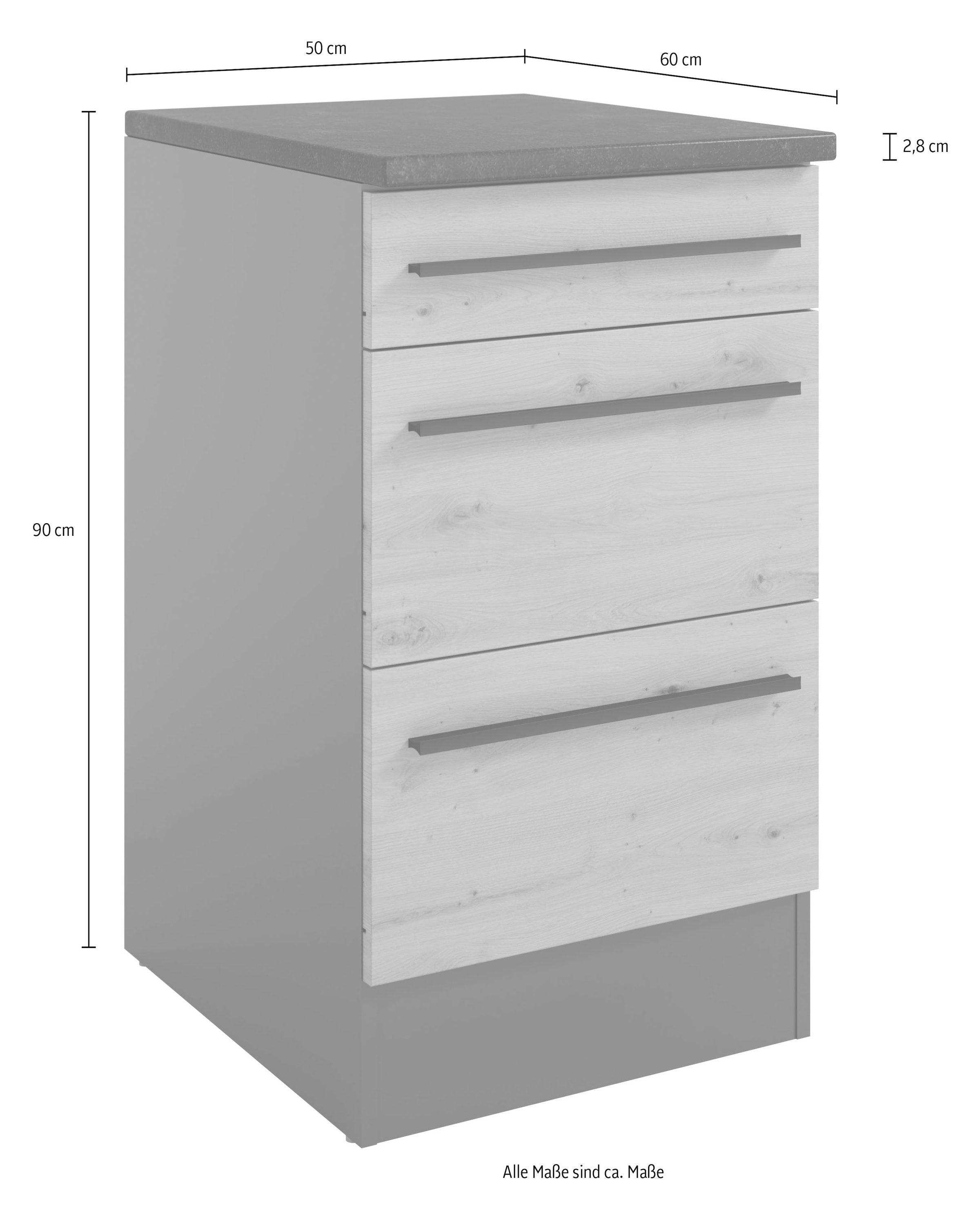 BASIC by Balculina Armoire basse »Jazz B/T/H 50x60x90 cm« 1 cuis tlg. Largeur 50cm, revêtement mélaminé