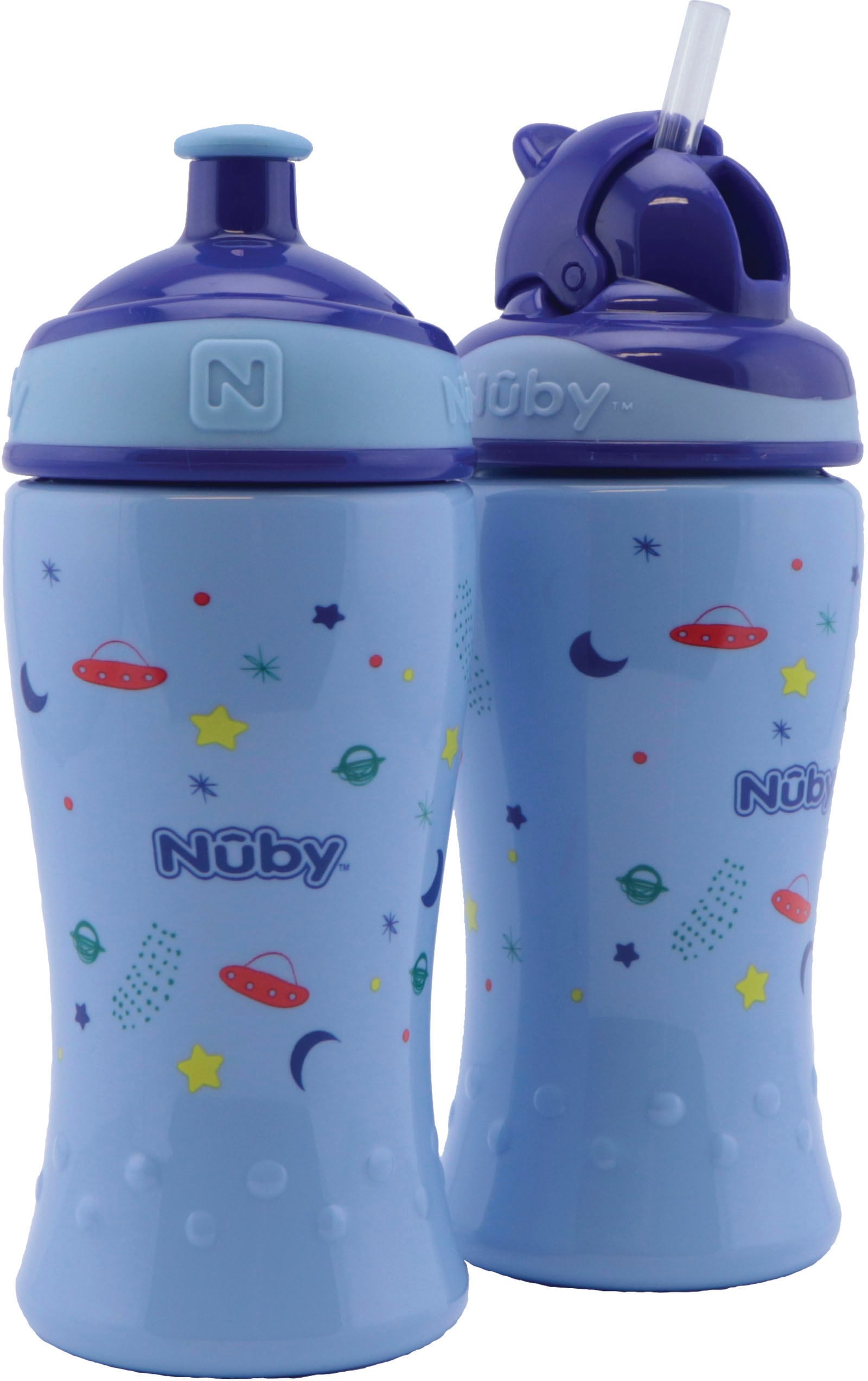 Nuby Trinkflasche »blau«, (Set, 2 tlg.)