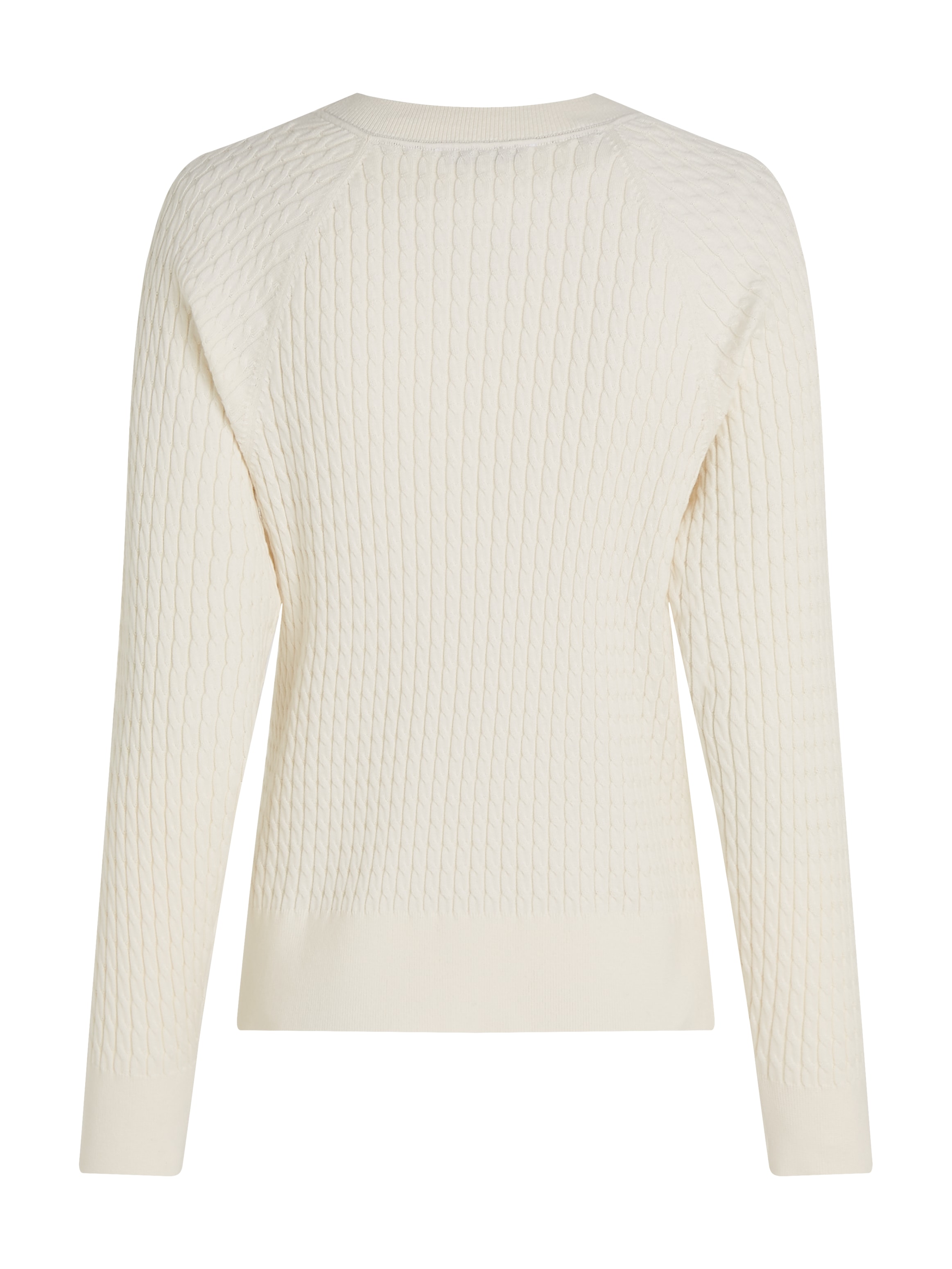 Tommy Hilfiger Rundhalspullover »CO CABLE C-NK SWEATER«, mit Zopfmuster