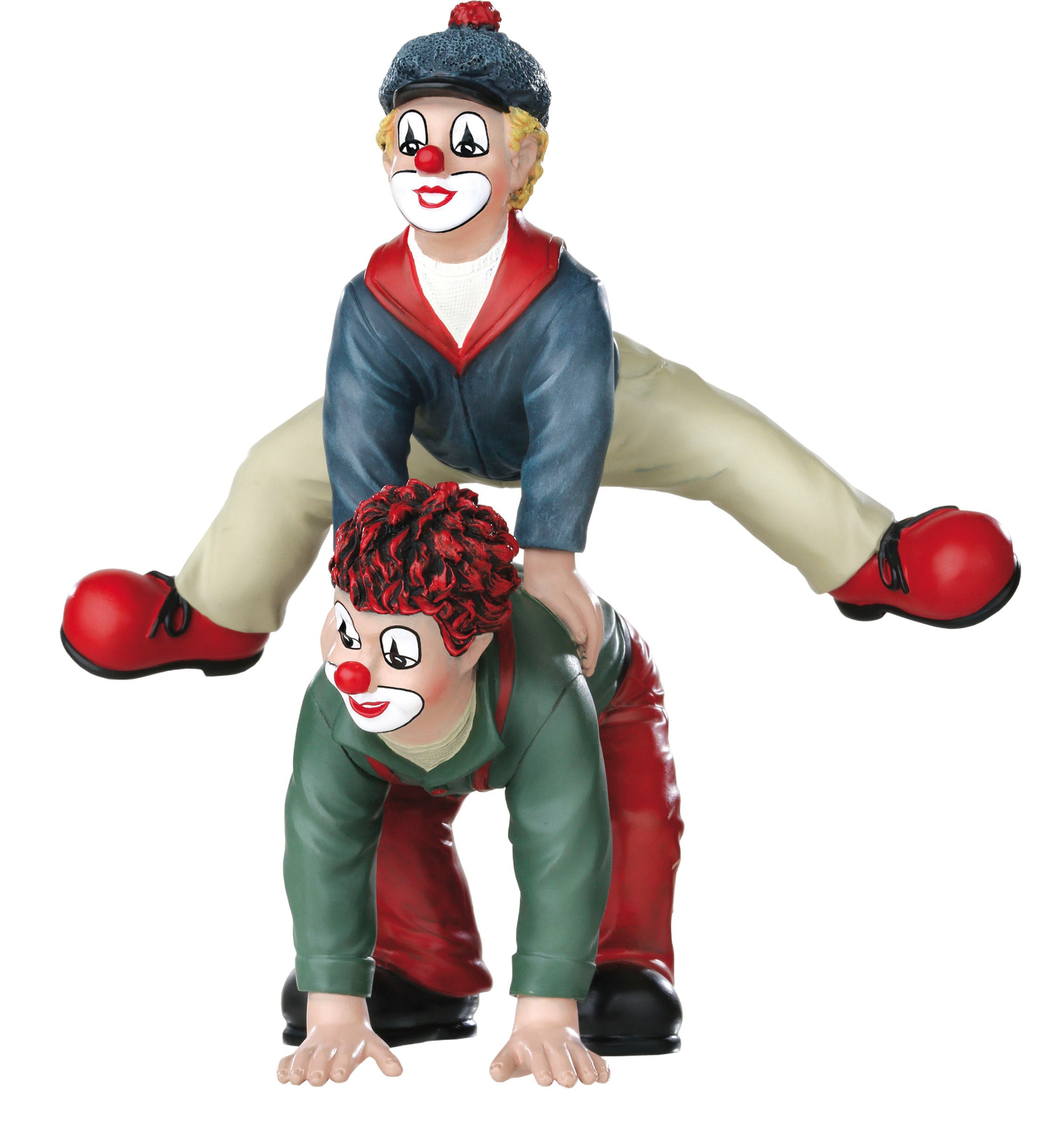 Image of Gildeclowns Sammelfigur "Clown Dekofigur, Der Bocksprung" handbemalt, Wohnzimmer