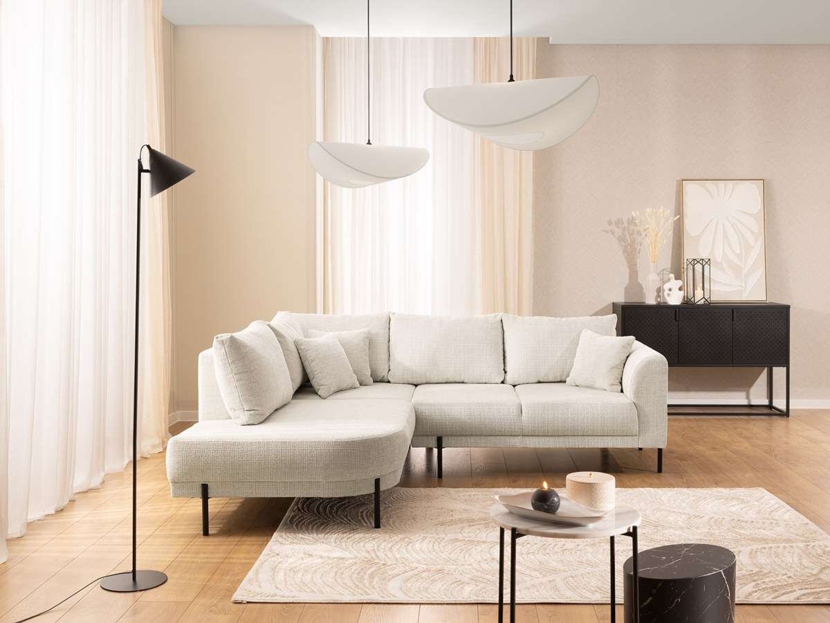 Home affaire Ecksofa »NELLIA L-Form mit Ottomane rechts oder links bestellbar, Breite 231 cm« enthält 5 Rückenkissen, angenehmen Sitzkomfort, belastbar bis 480kg