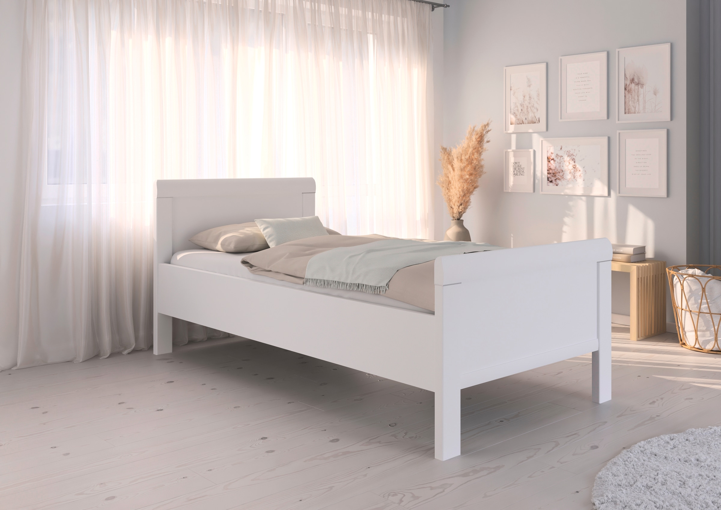 rauch Bett »Bett Einzelbett Stollenbett EVELYN« in Komforthöhe aus Holzwerkstoff in elegantem Stil MADE IN GERMANY