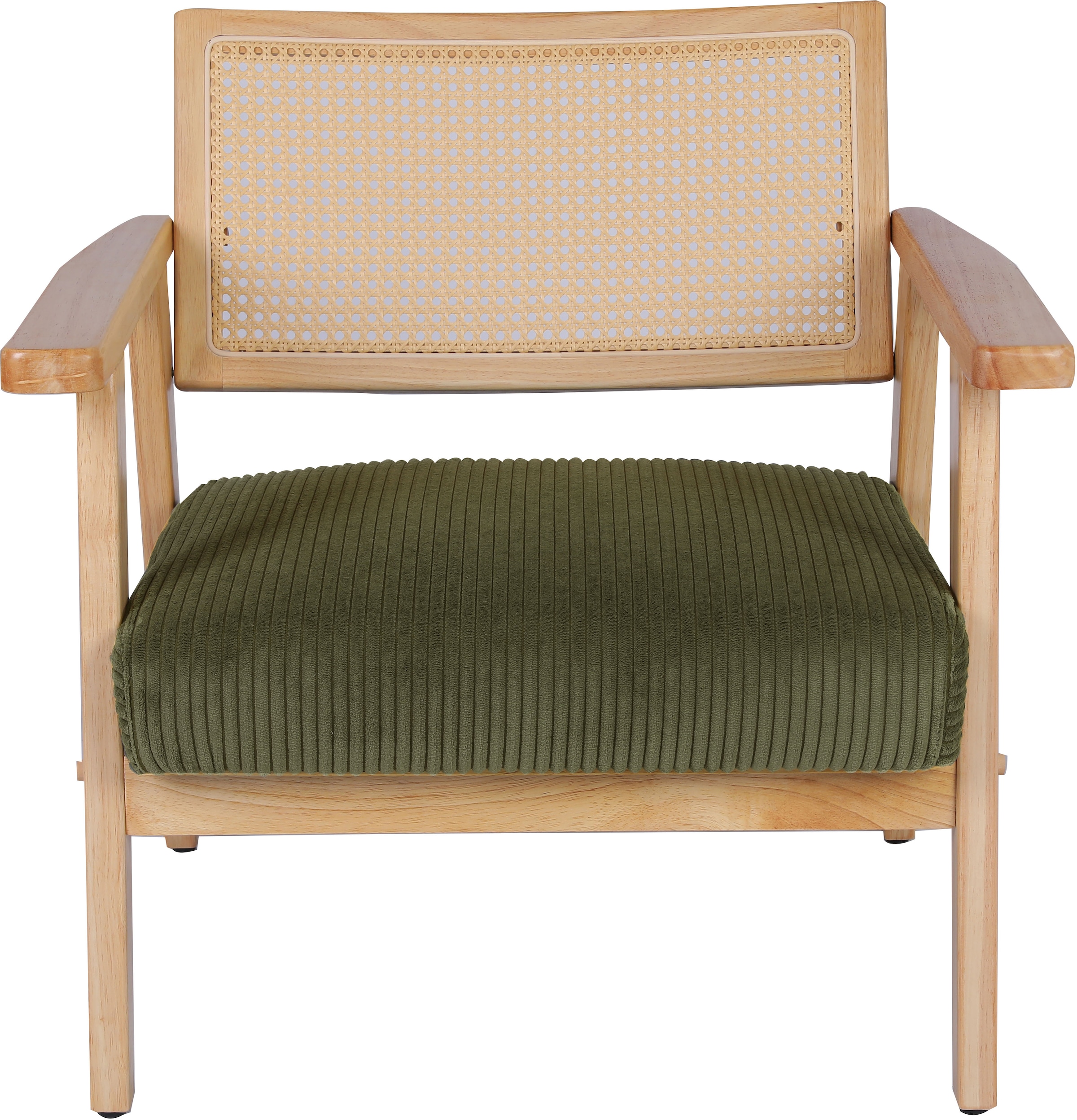Home affaire Loungesessel »VILLAINE«, Einzelsessel, Rattan-Sessel mit Wiener Geflecht, Cord, Webstoff