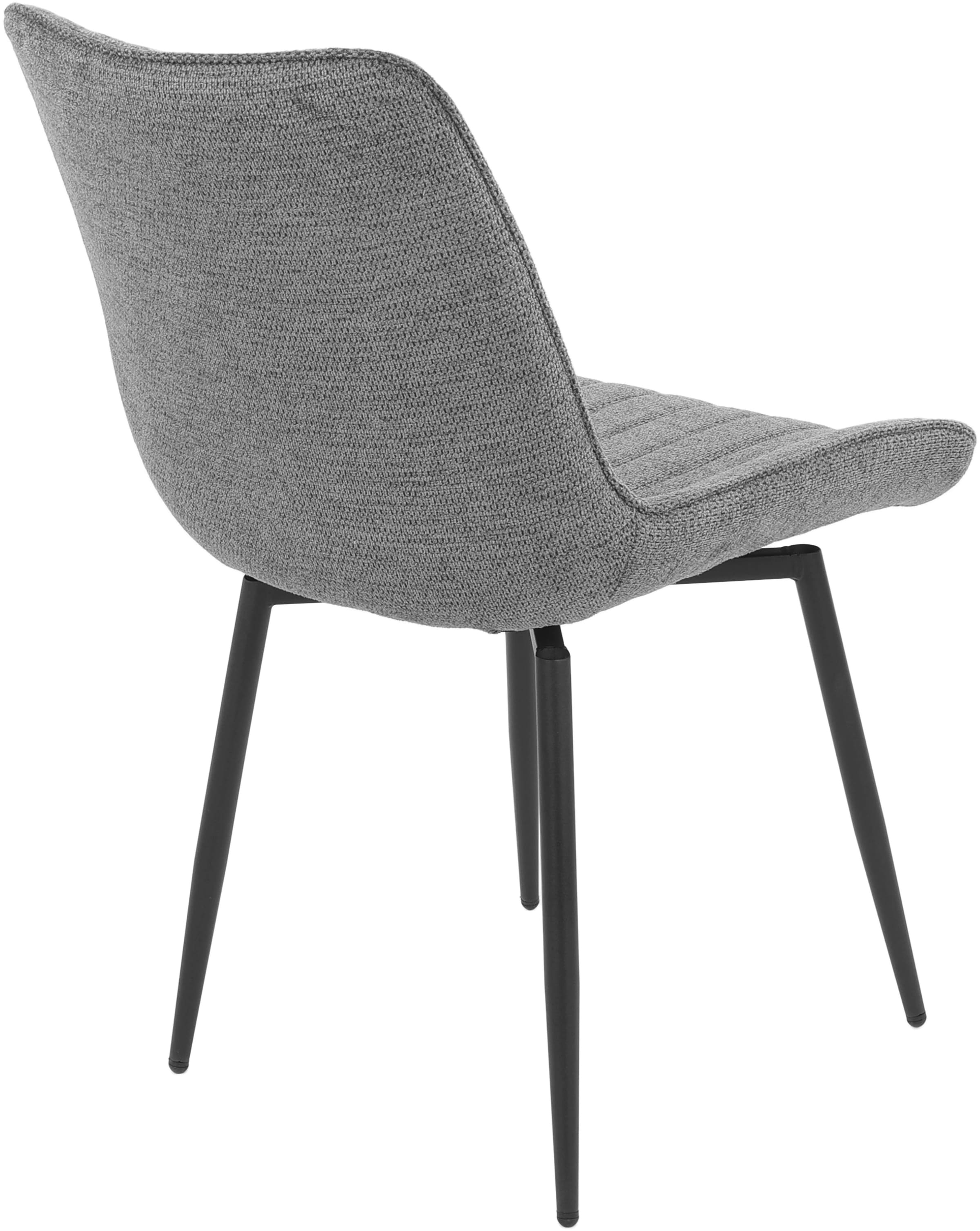 HELA 4-Fussstuhl »NEWPORT«, (Set), 2 St., Microfaser-Webstoff, 4-Fuss,XL-Sitzbreite,360°drehbar,Rundrohrgestell konisch