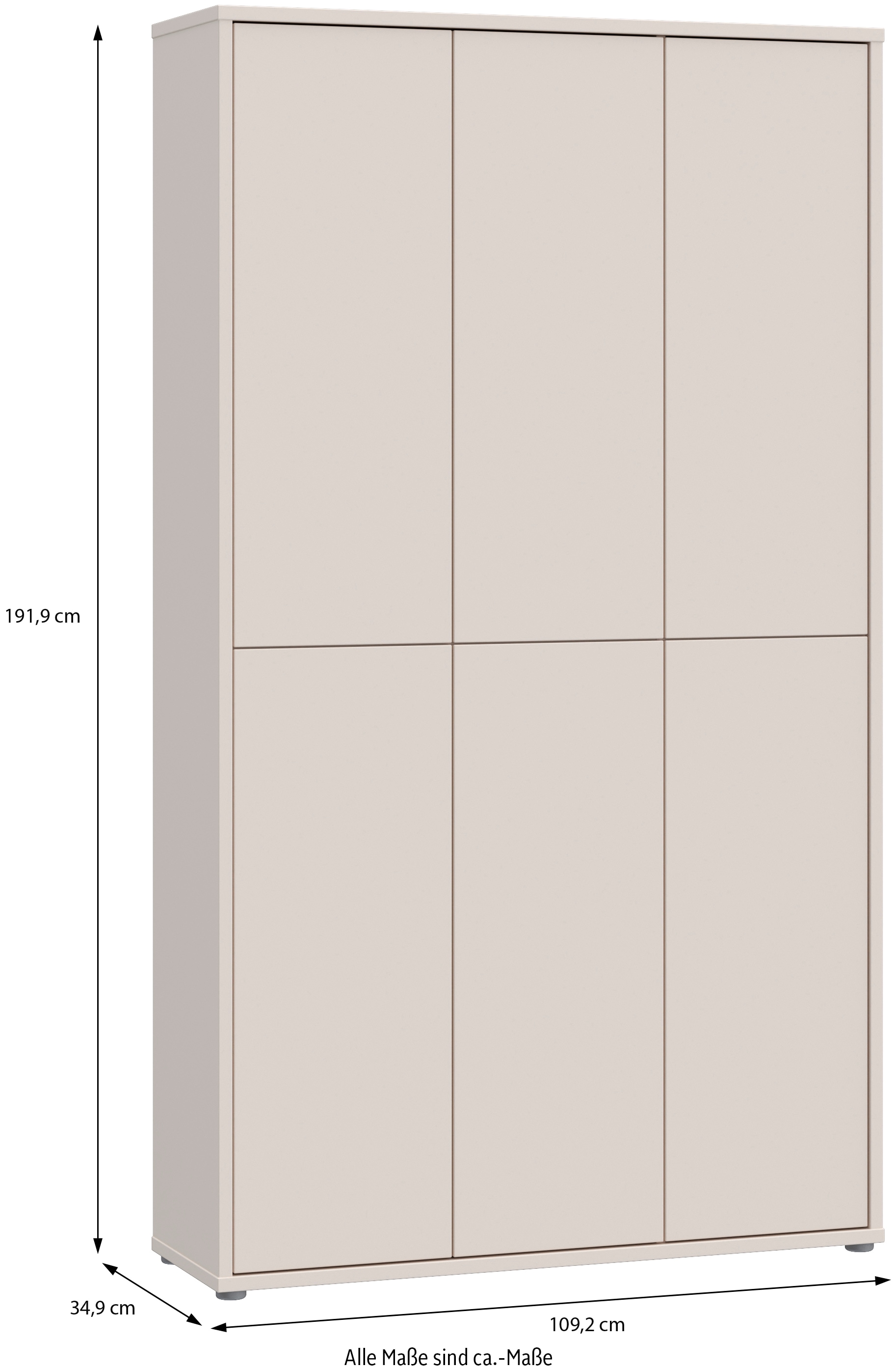 FORTE Armoire à chaussures »Alice Springs, Schuhschrank, B/H/T 109,2/191,9/34,9 cm, 36 Paar Schuhe« L/H/P 109,2/191,9/34,9 cm,  Armoire de rangement, armoire polyvalente, (L/H 109cm x 192cm), avec 16 étagères